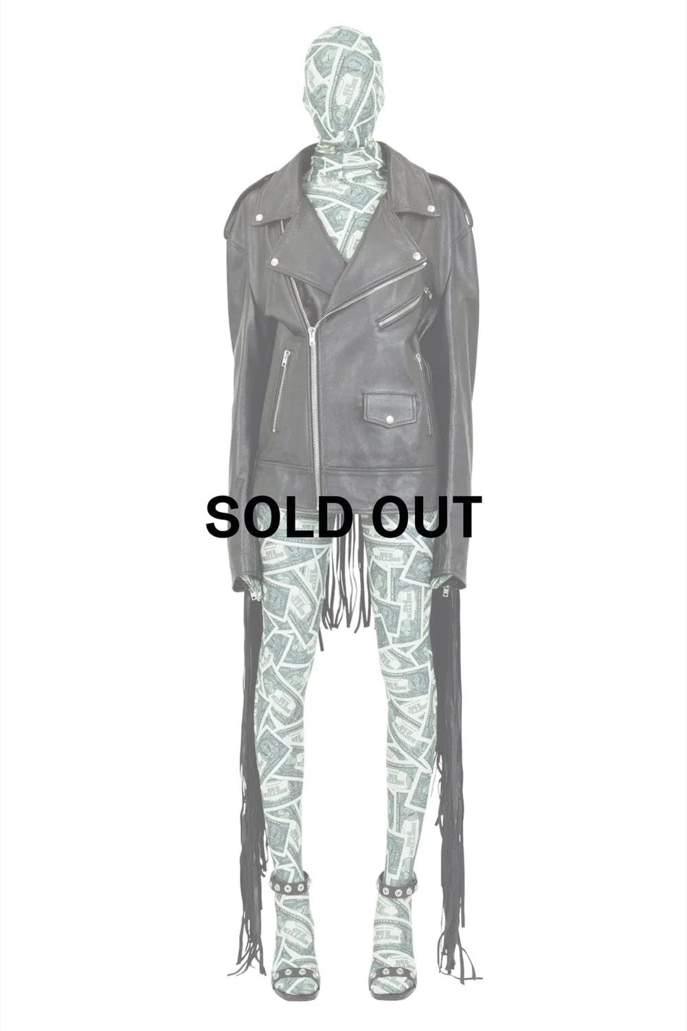 Vetements Fringed Biker Jacket in Black