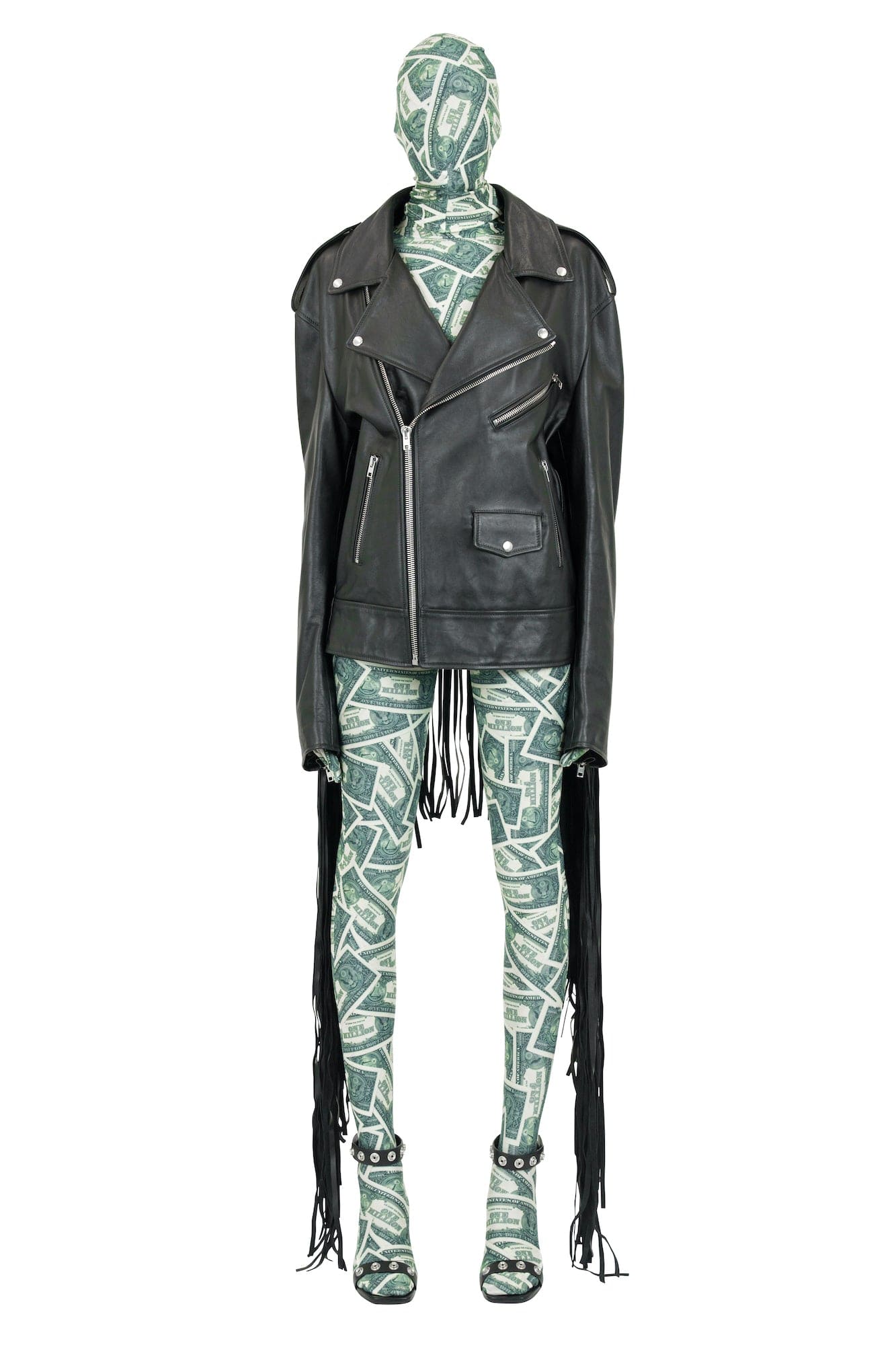Vetements Fringed Biker Jacket in Black - Image 2