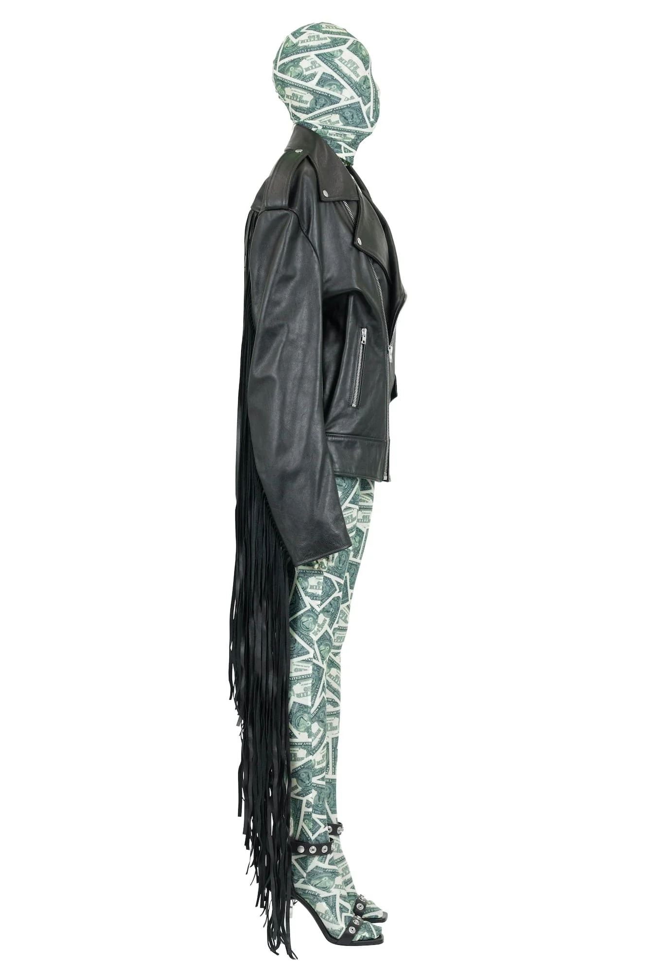 Vetements Fringed Biker Jacket in Black - Image 3