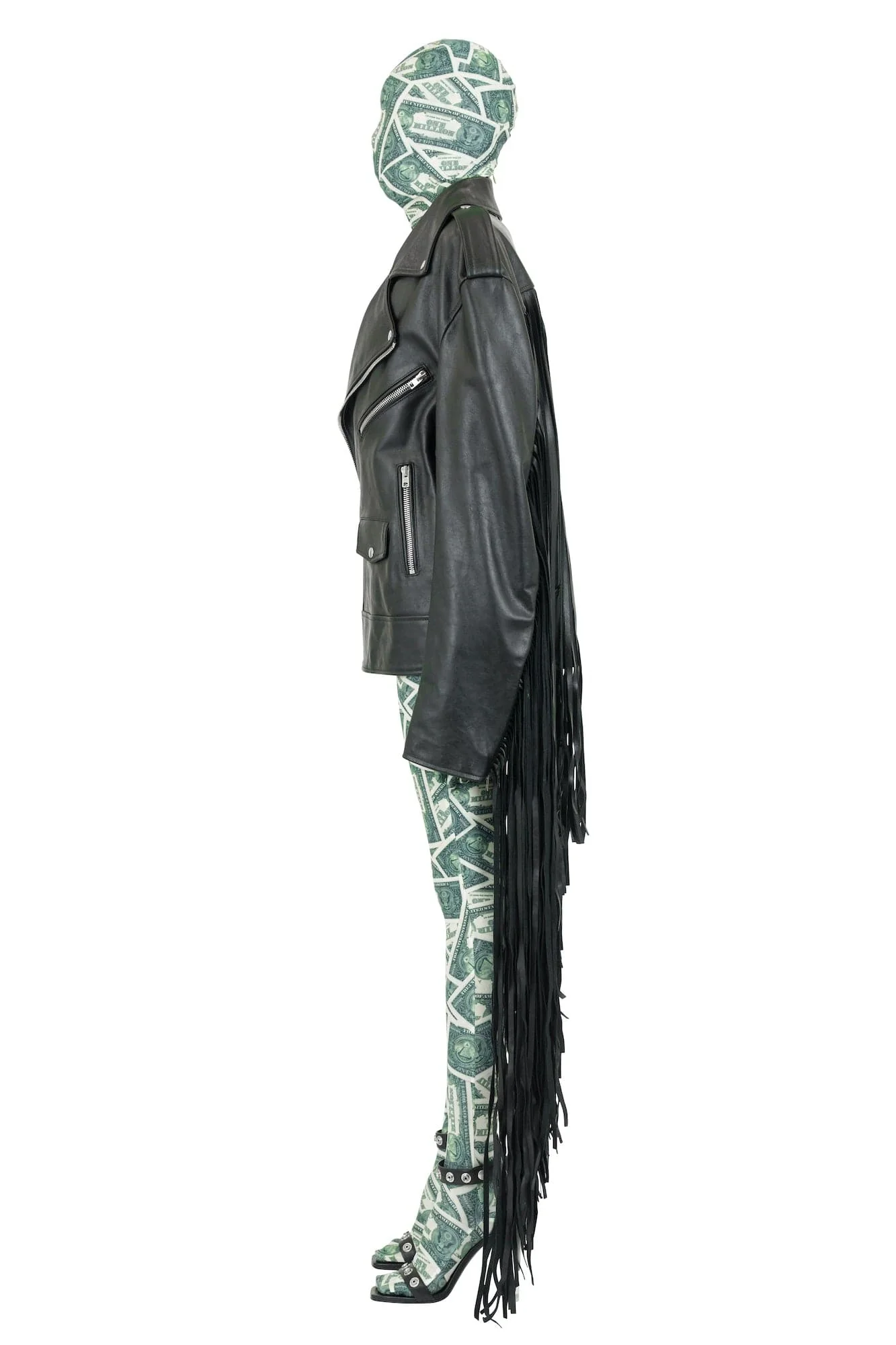 Vetements Fringed Biker Jacket in Black - Image 5