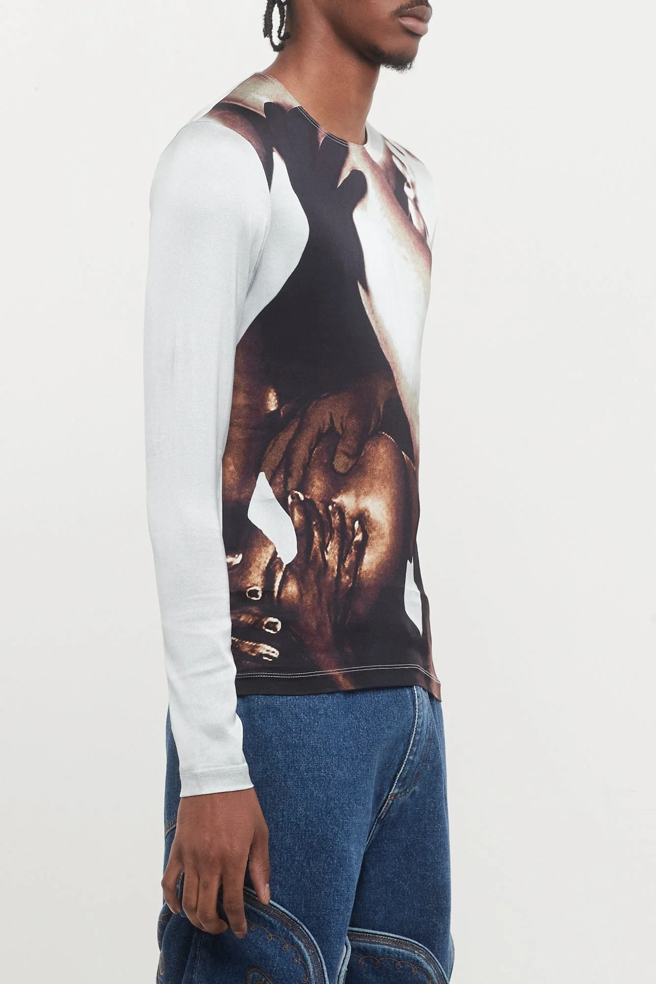 Y/Project Mens Body Collage Fitted Top - Image 2
