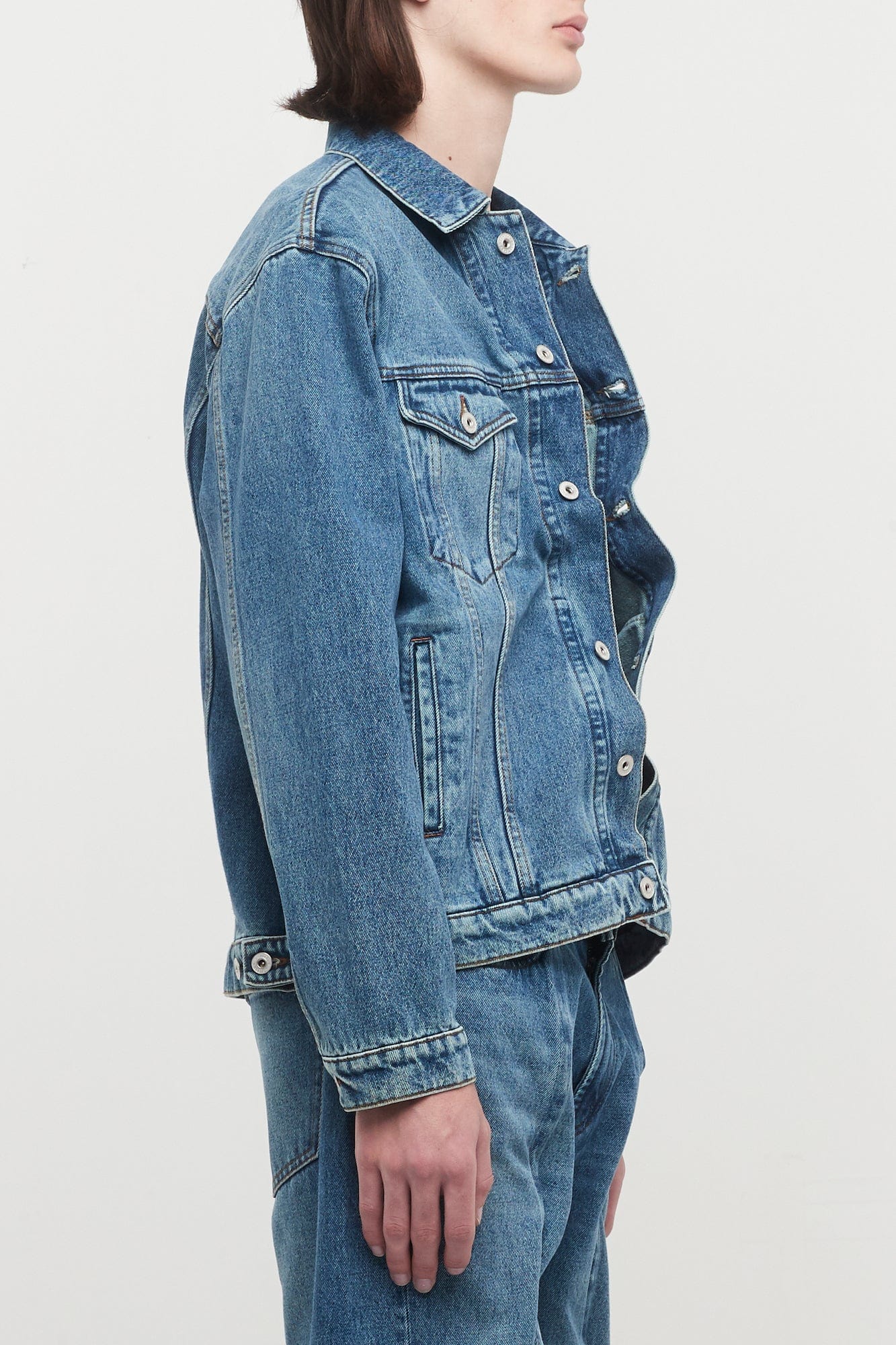 Y/Project Mens Evergreen Wire Denim Jacket in Vintage Blue - Image 2