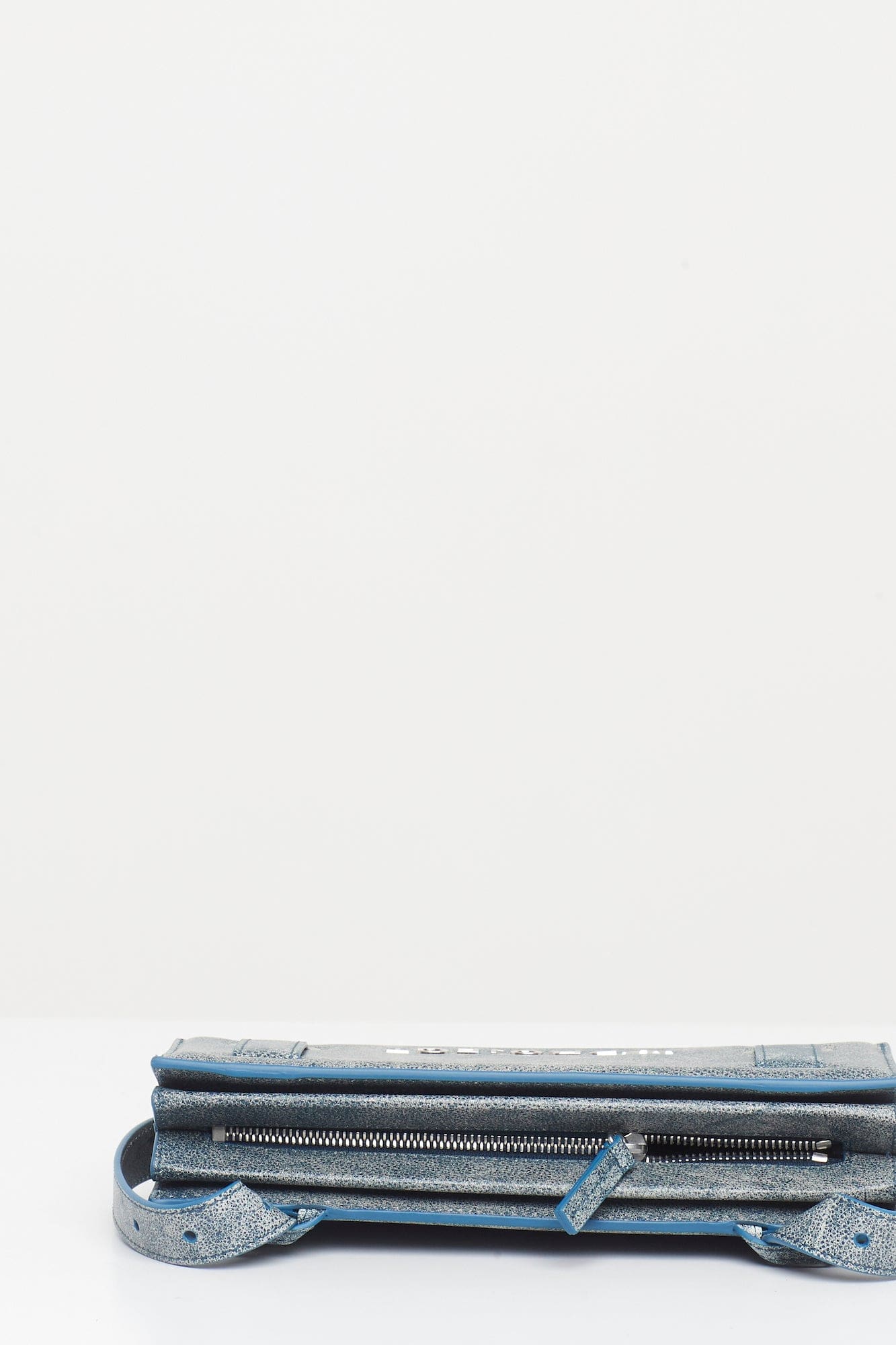 Y/Project Mini Accordion Bag in Blue Denim Leather - Image 5