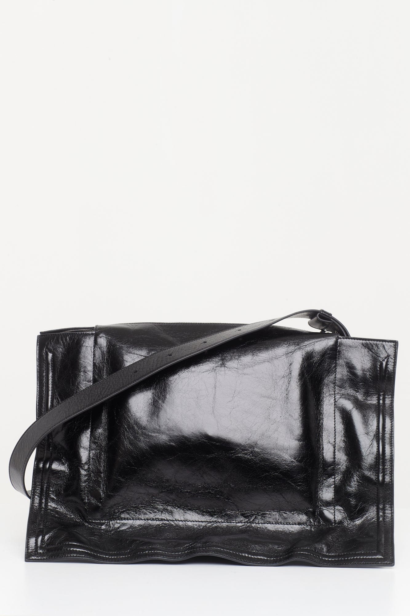Y/Project Wire Cabas Bag in Shiny Black - Image 3