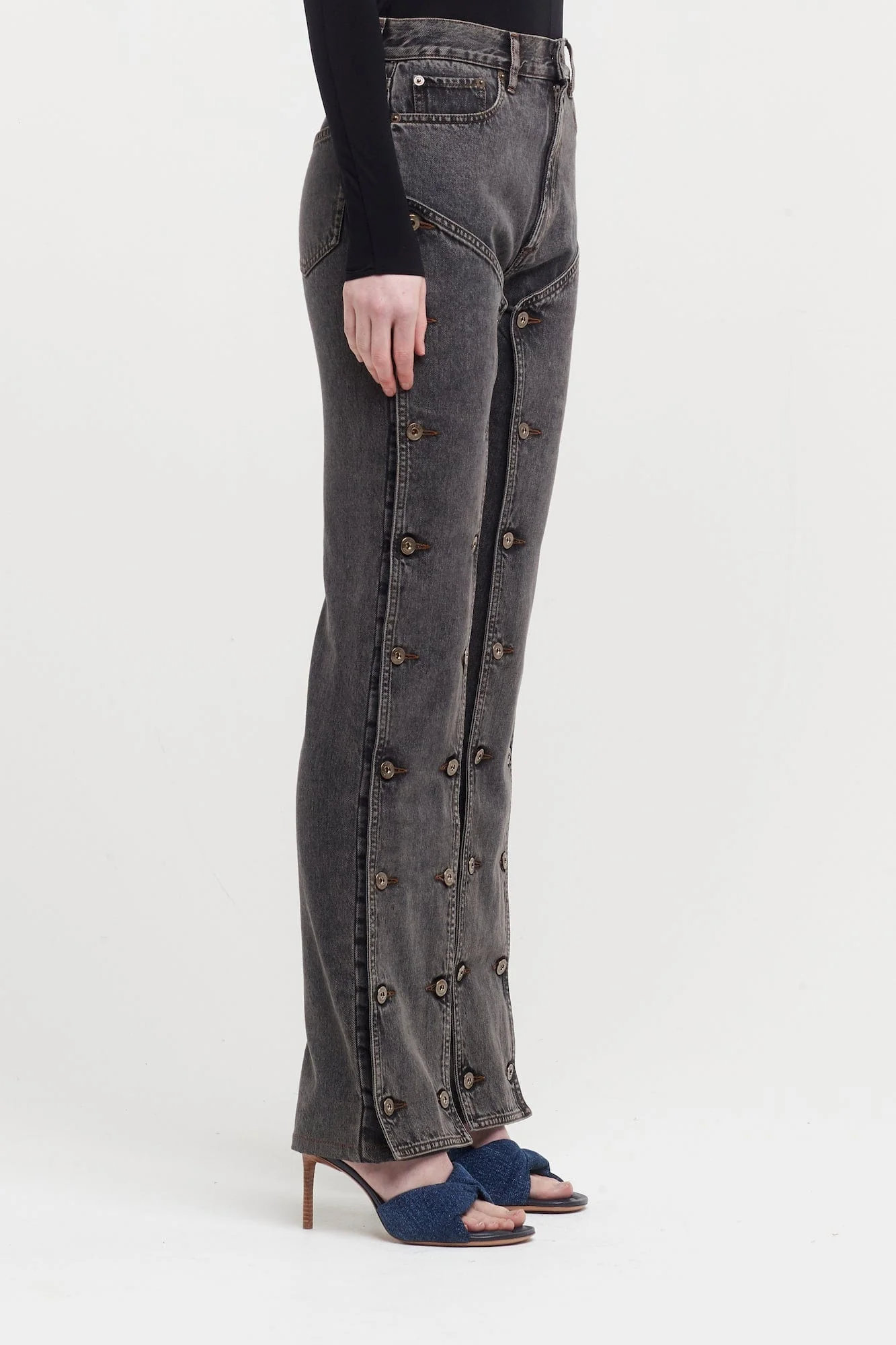 Y/Project Womens Evergreen Snap Off Jeans - Image 2