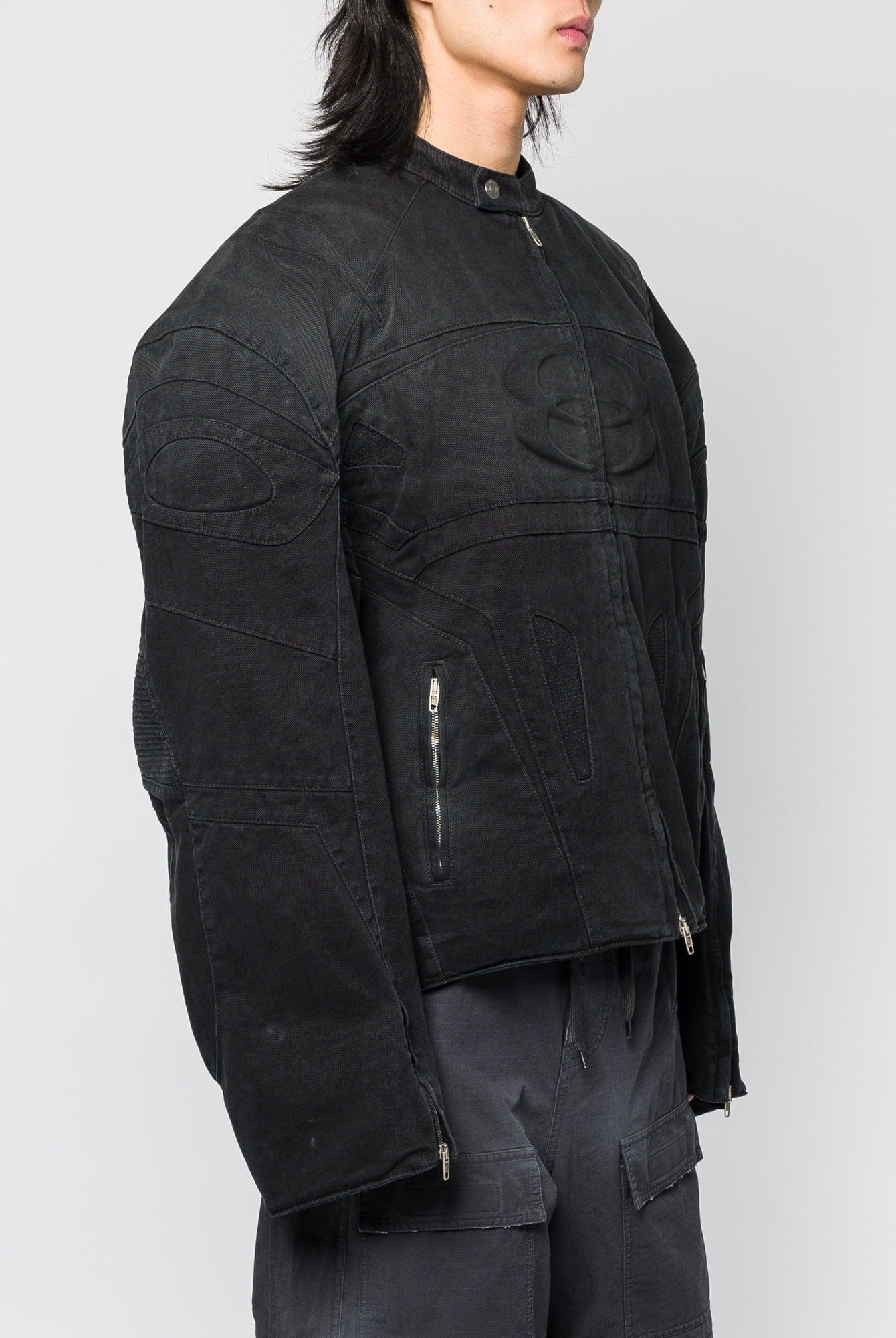 Balenciaga Racer Jacket in Black Denim - Image 2