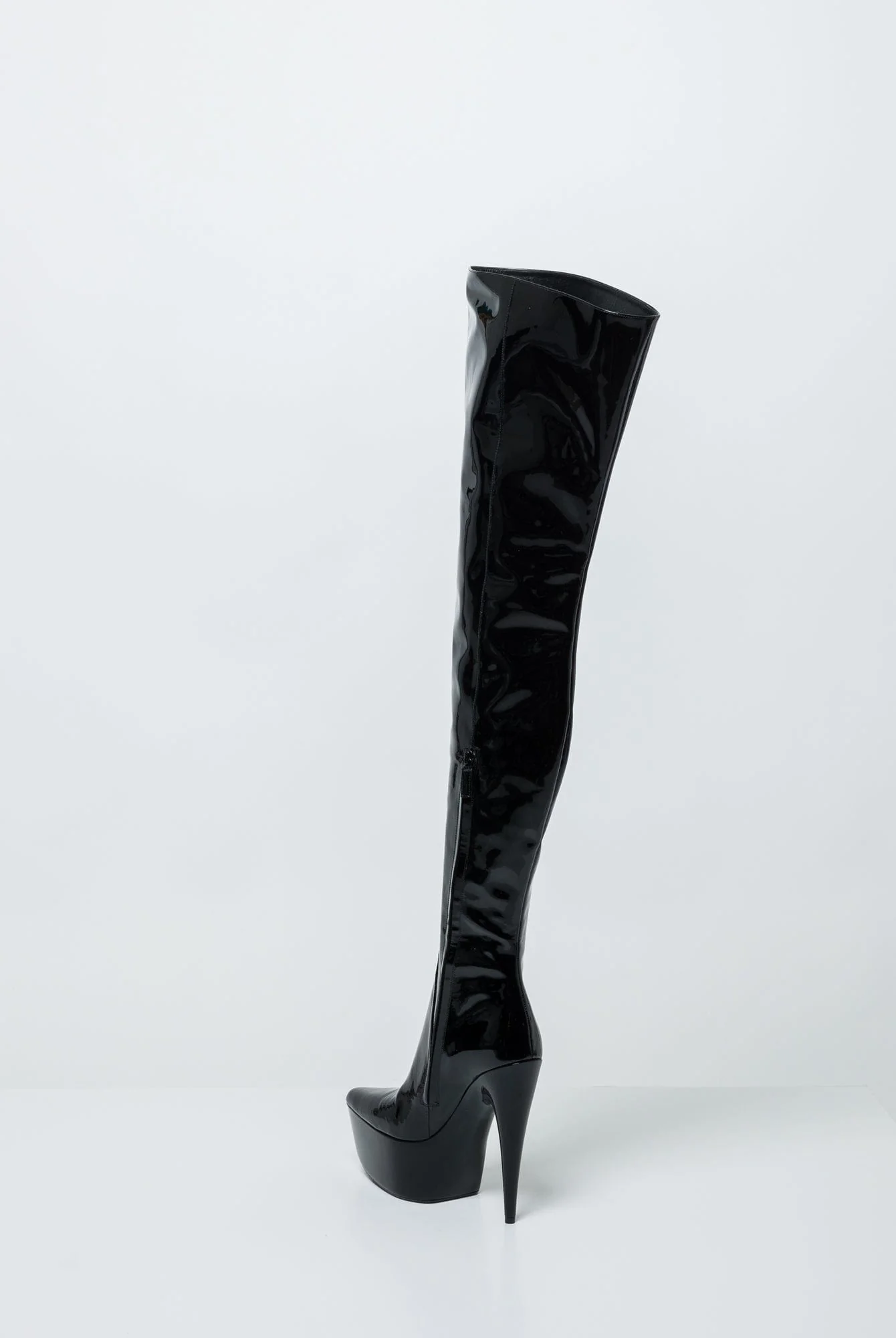 Balenciaga Sunset OTK boot in Black Patent - Image 3