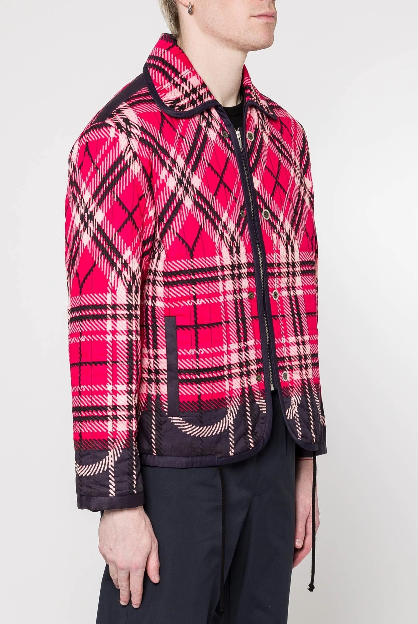 Craig Green Quilted Plaid Fade Jacket in Red - Image 2