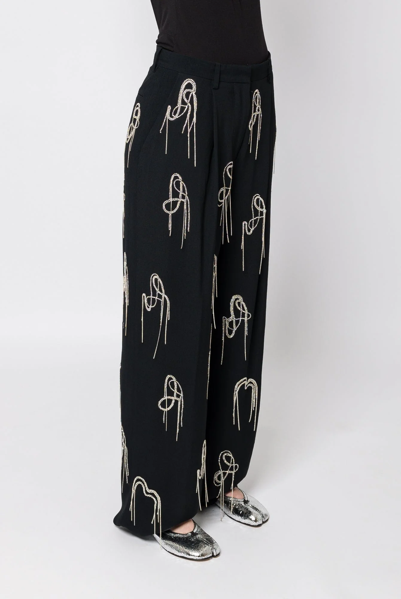 Dries Van Noten Porter Embroidered Pants Black - Image 2