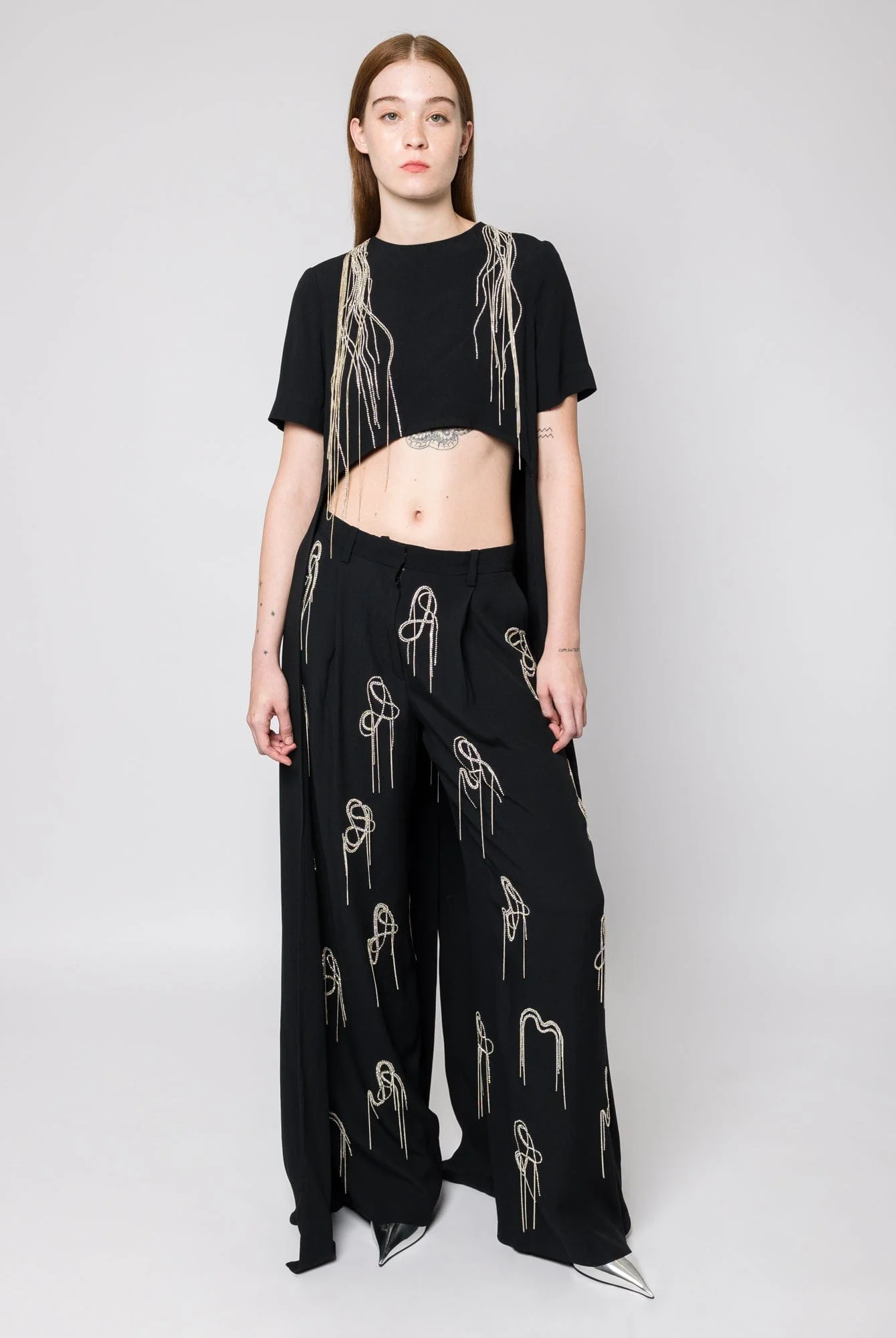 Dries Van Noten Porter Embroidered Pants Black - Image 4