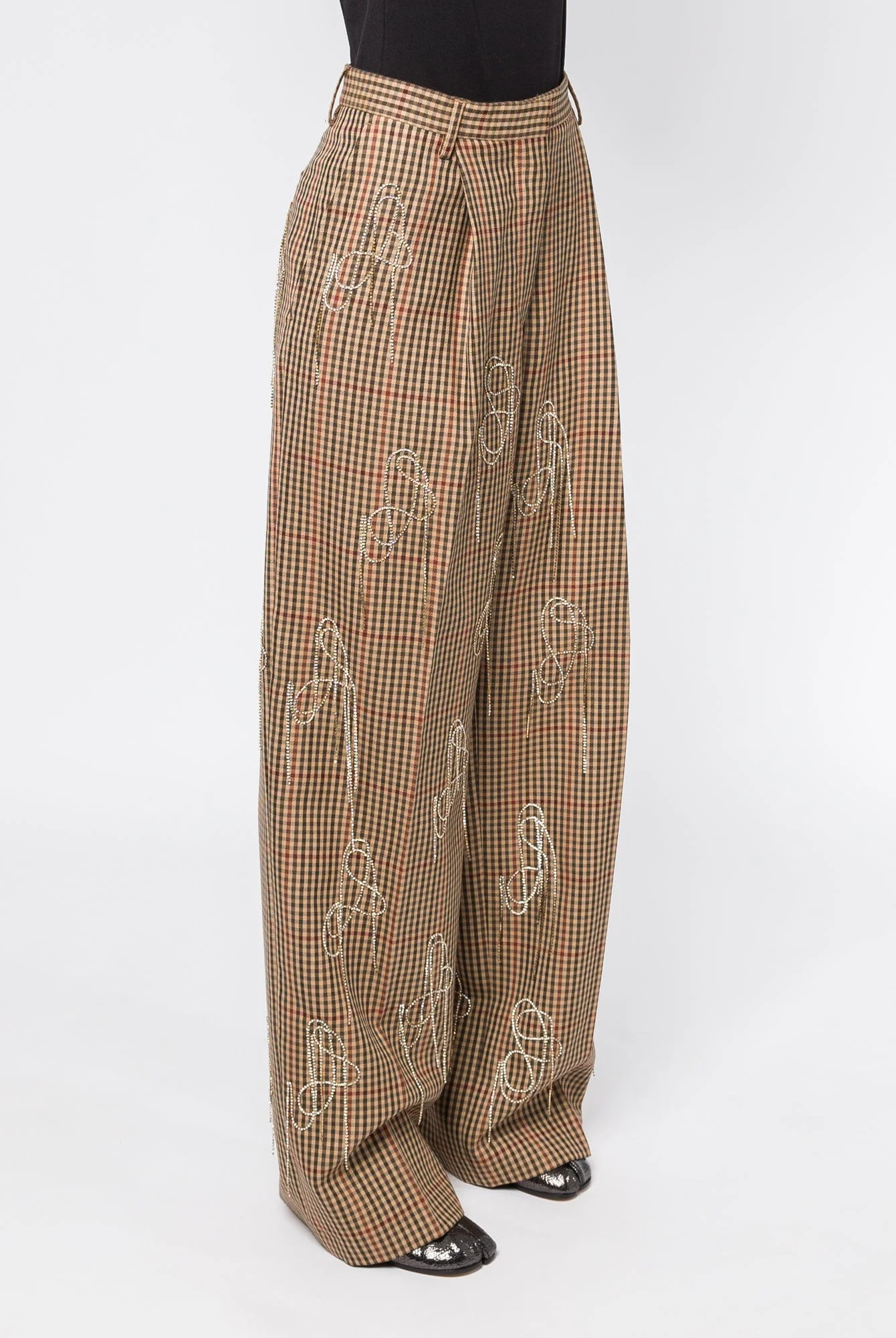 Dries Van Noten Porter Embroidered Pants in Rust - Image 2