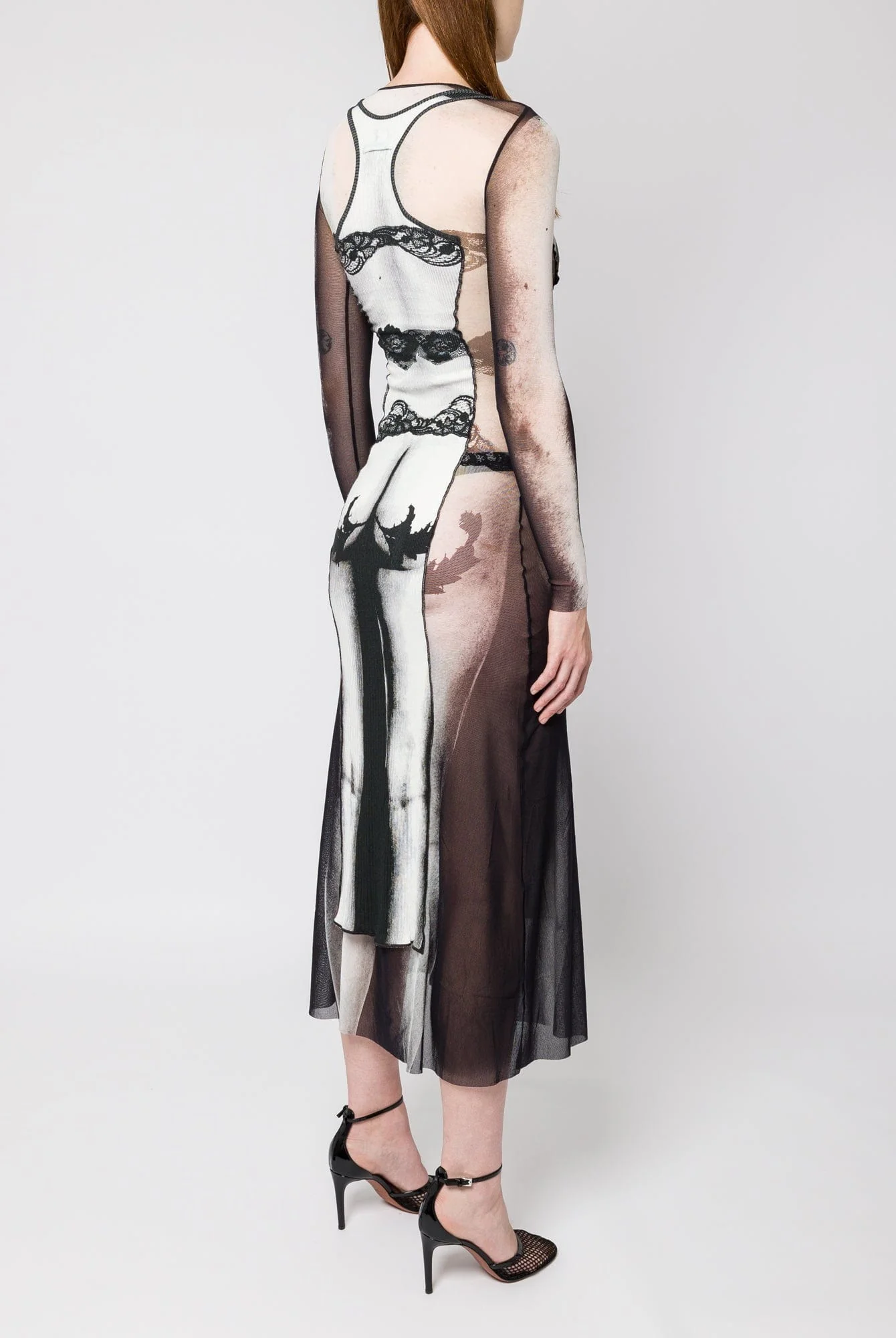 Jean Paul Gaultier Body Lace Mariniere Mesh Long Dress - Image 3