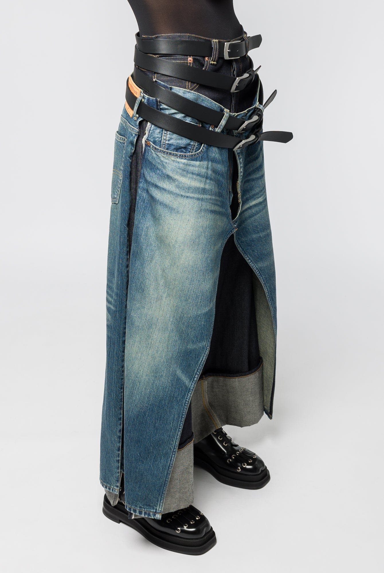 Junya Watanabe Layered Belted Denim - Image 2