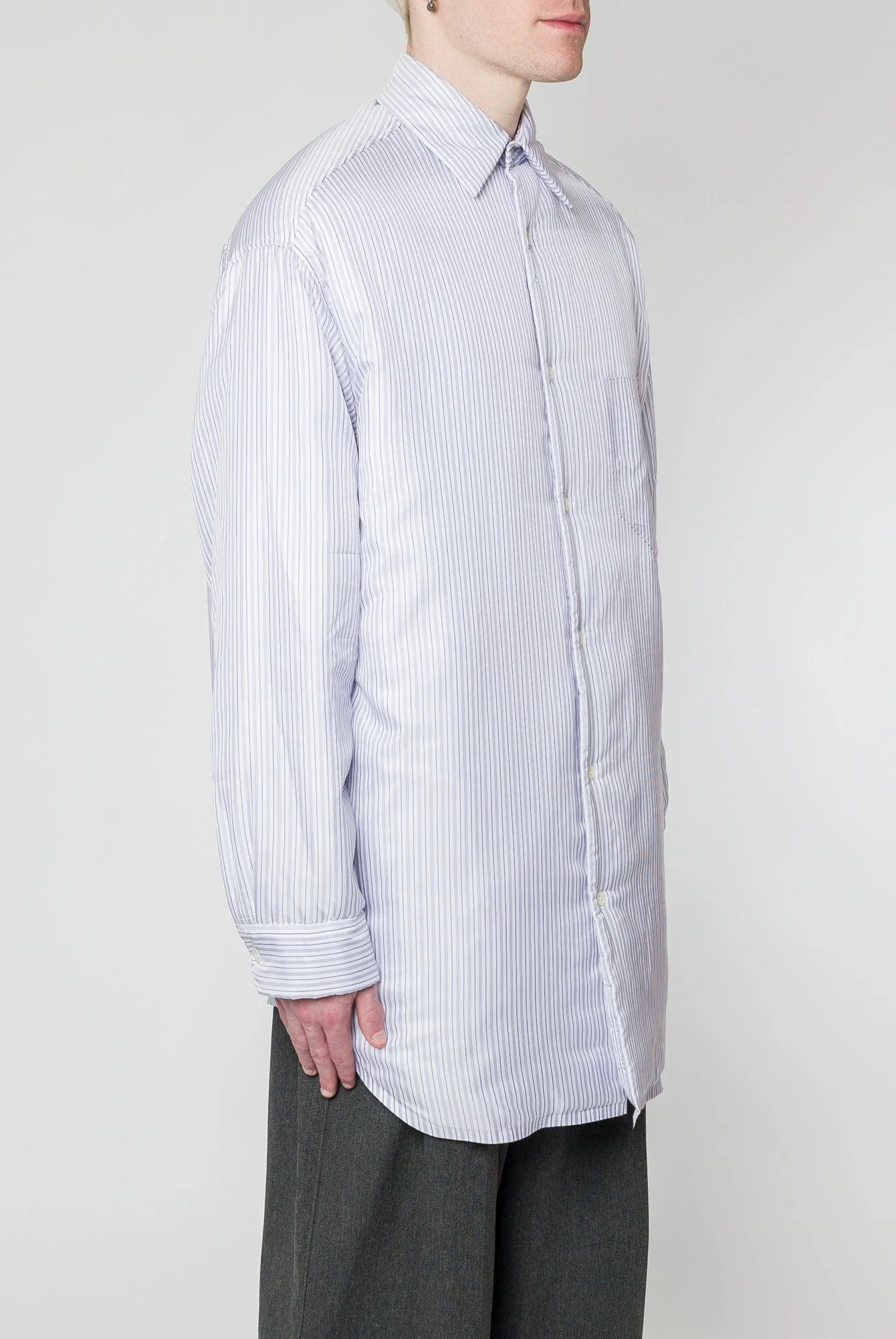 Maison Margiela Long Sleeved Padded Shirt in Blue - Image 2