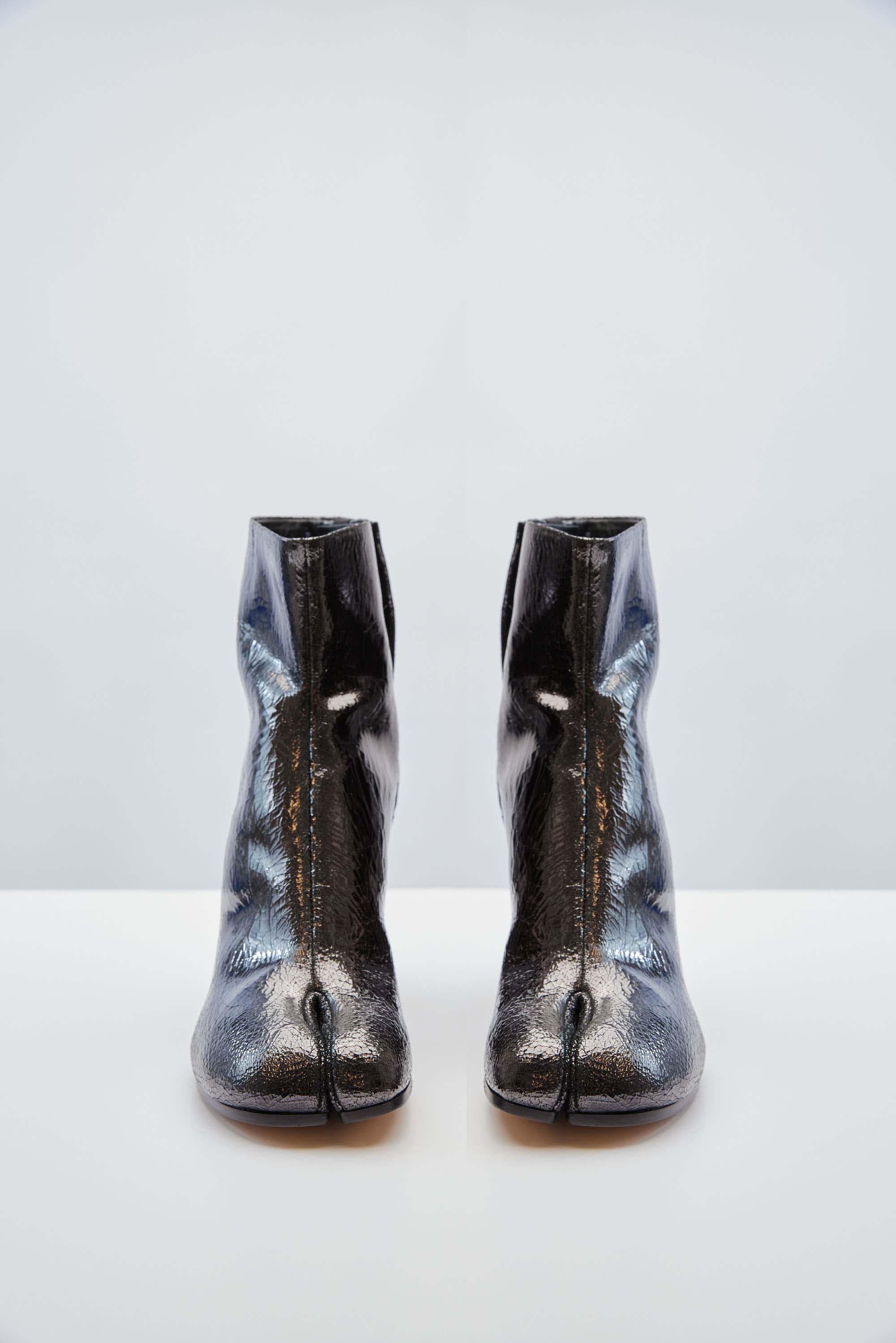 Maison Margiela Tabi Ankle Boots in Crackle Patent - Image 3