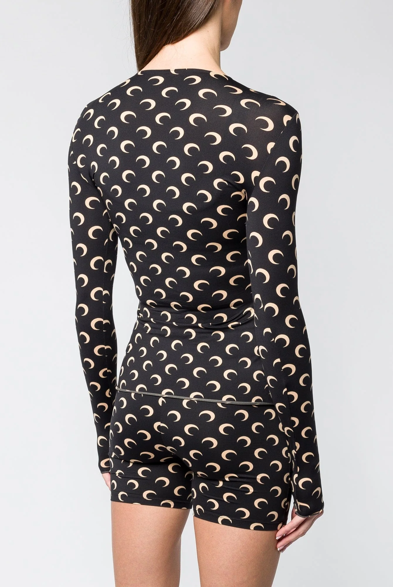 Marine Serre Moon Printed Jersey Second Skin Crewneck Top - Image 3