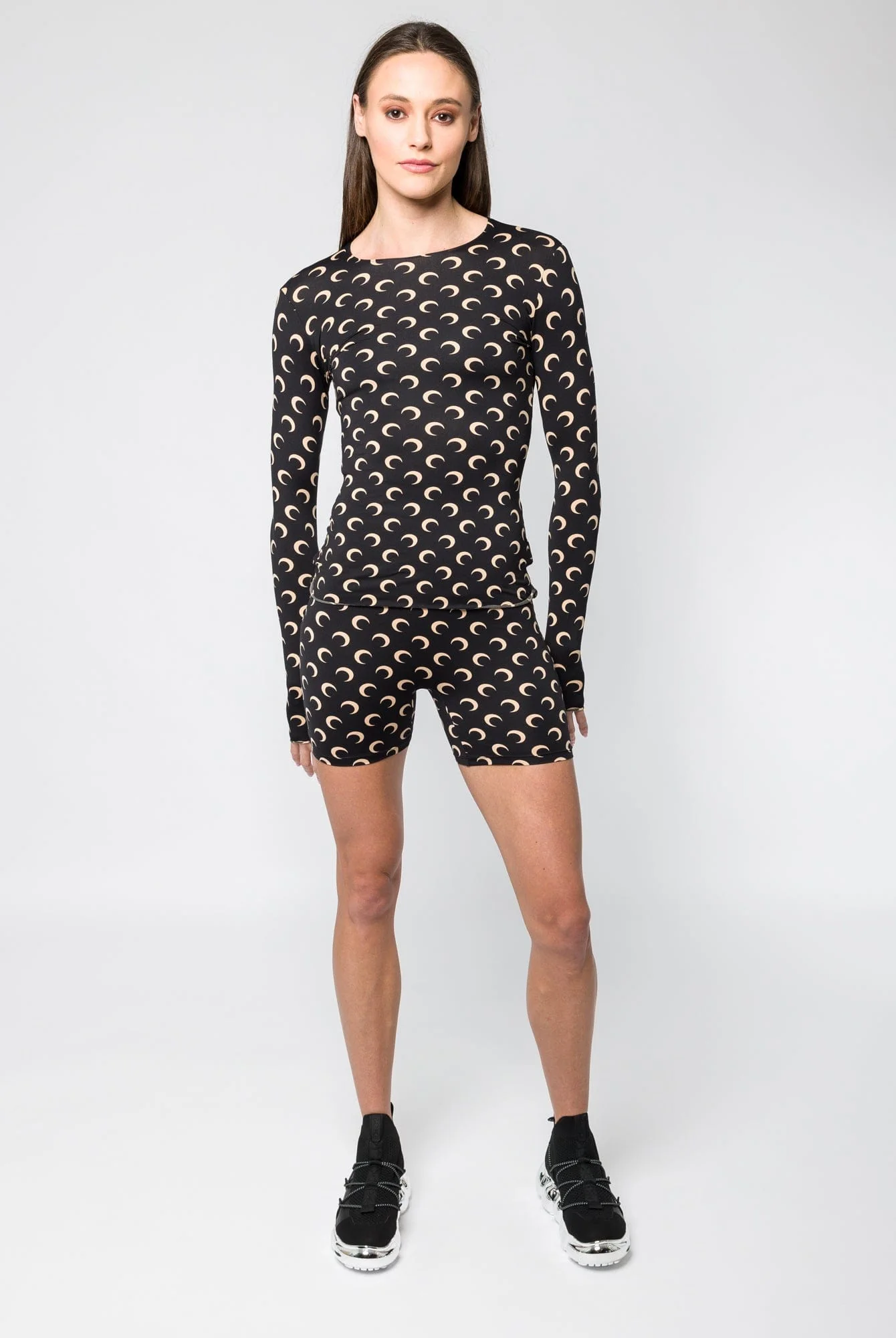 Marine Serre Moon Printed Jersey Second Skin Crewneck Top - Image 4