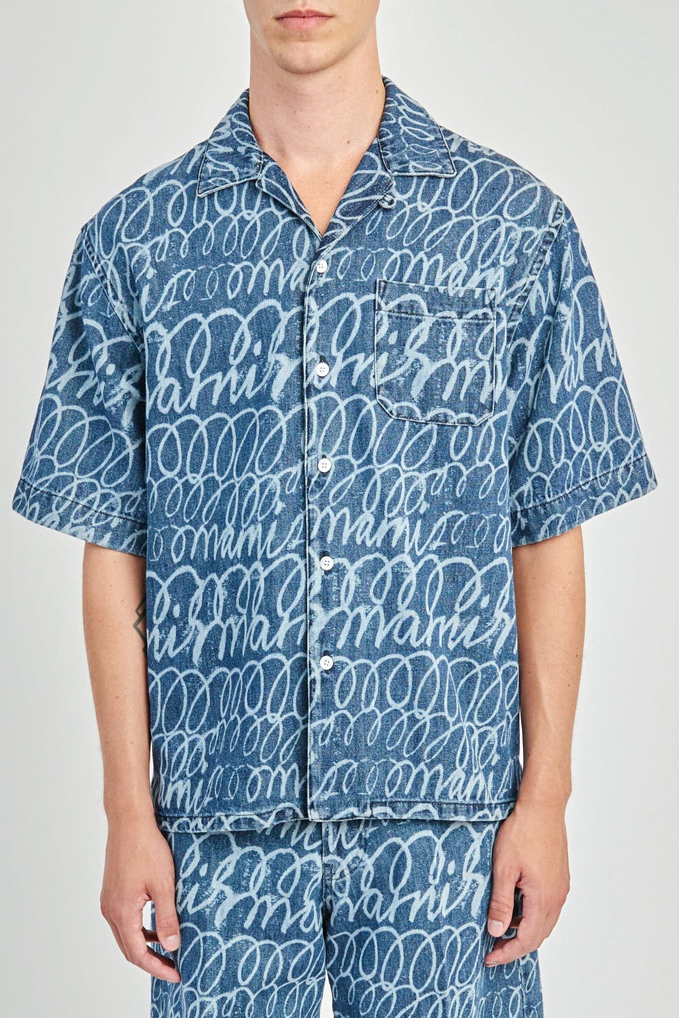 Marni All Over Scribble Denim Shirt