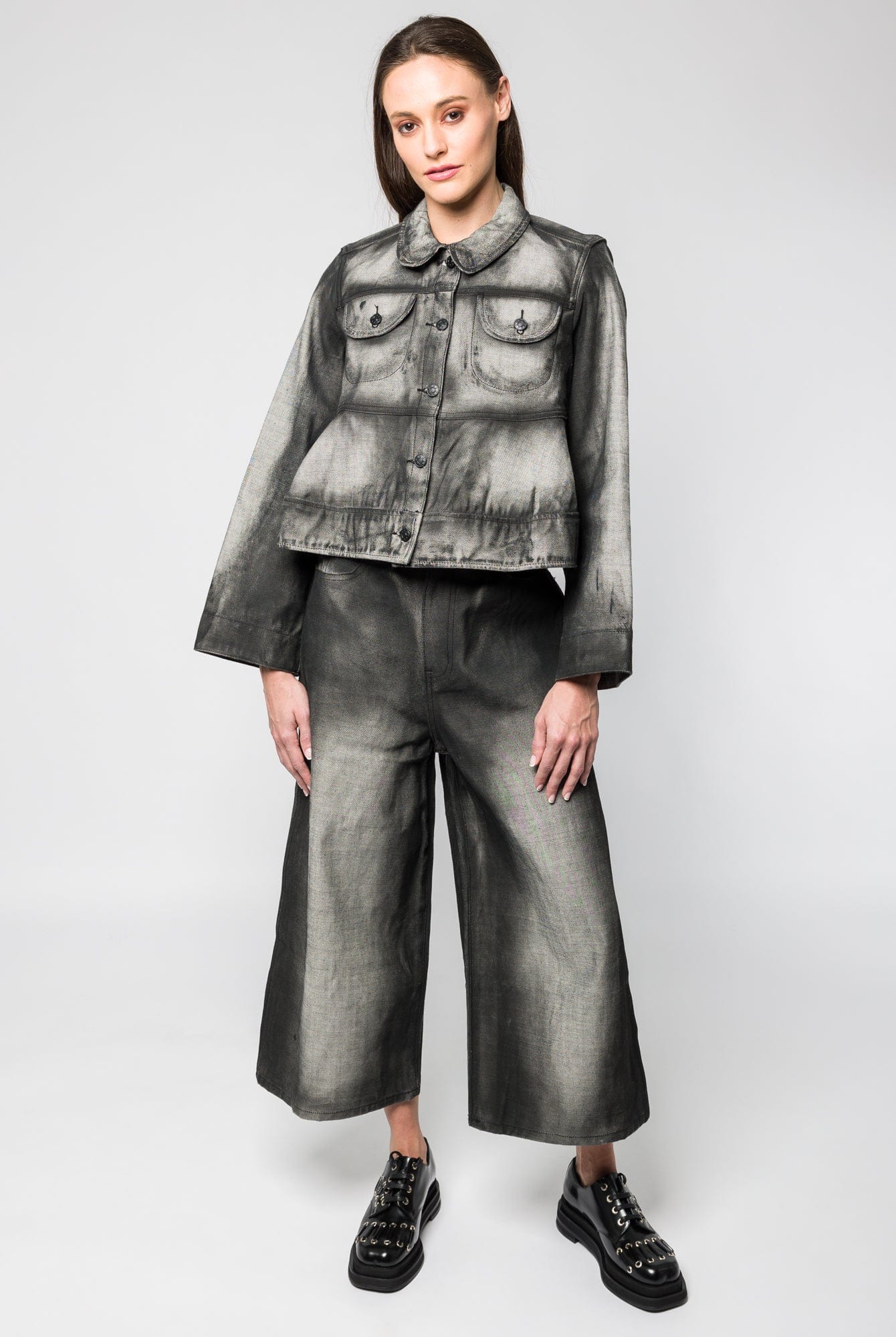 Melitta Baumeister Cropped Painted Denim Pants - Image 4