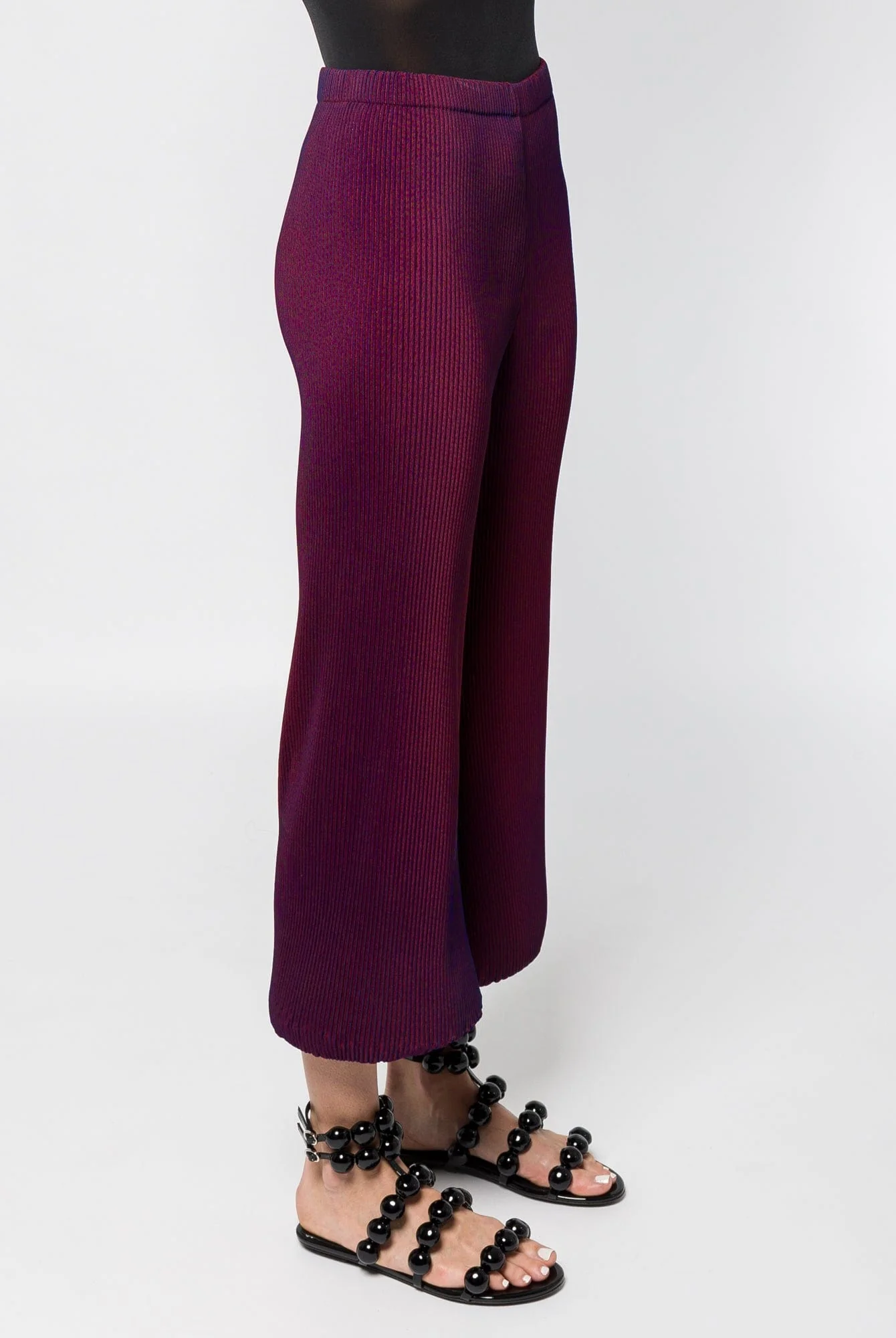 Melitta Baumeister Rounded Ripple Pants in Blue Shadow Bordeaux - Image 2