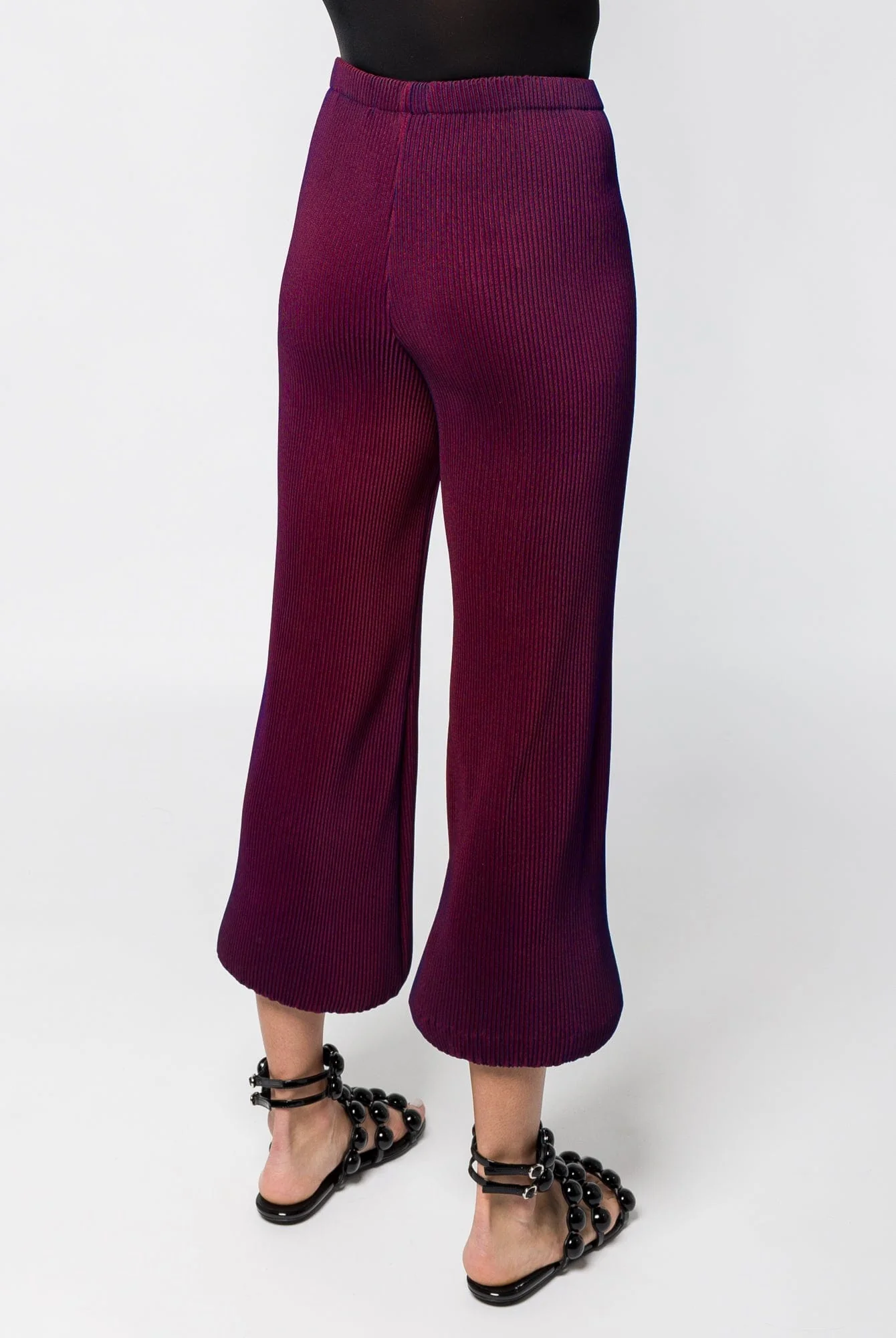 Melitta Baumeister Rounded Ripple Pants in Blue Shadow Bordeaux - Image 3