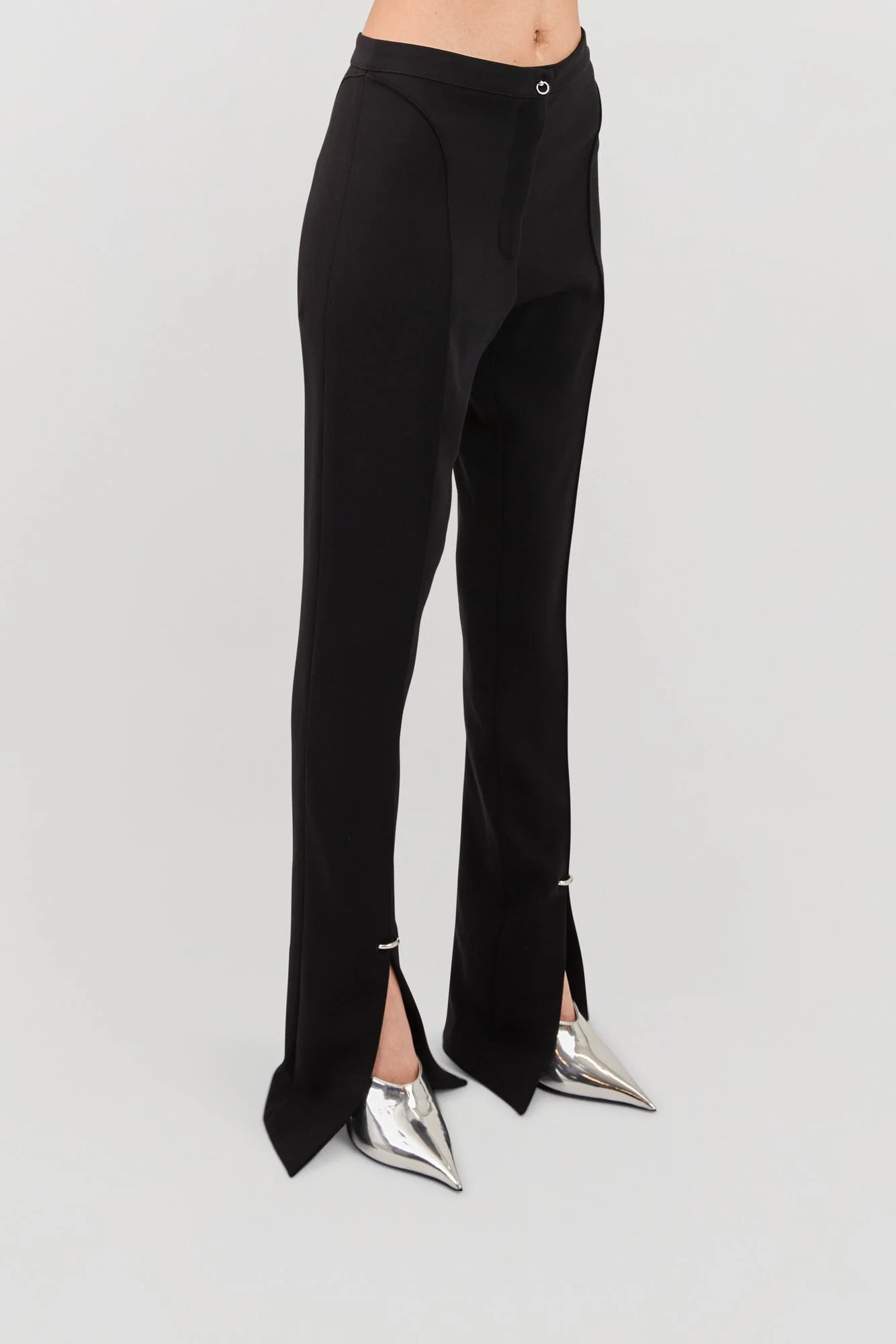 Mugler Crepe Viscose Flared Split Pant - Image 2