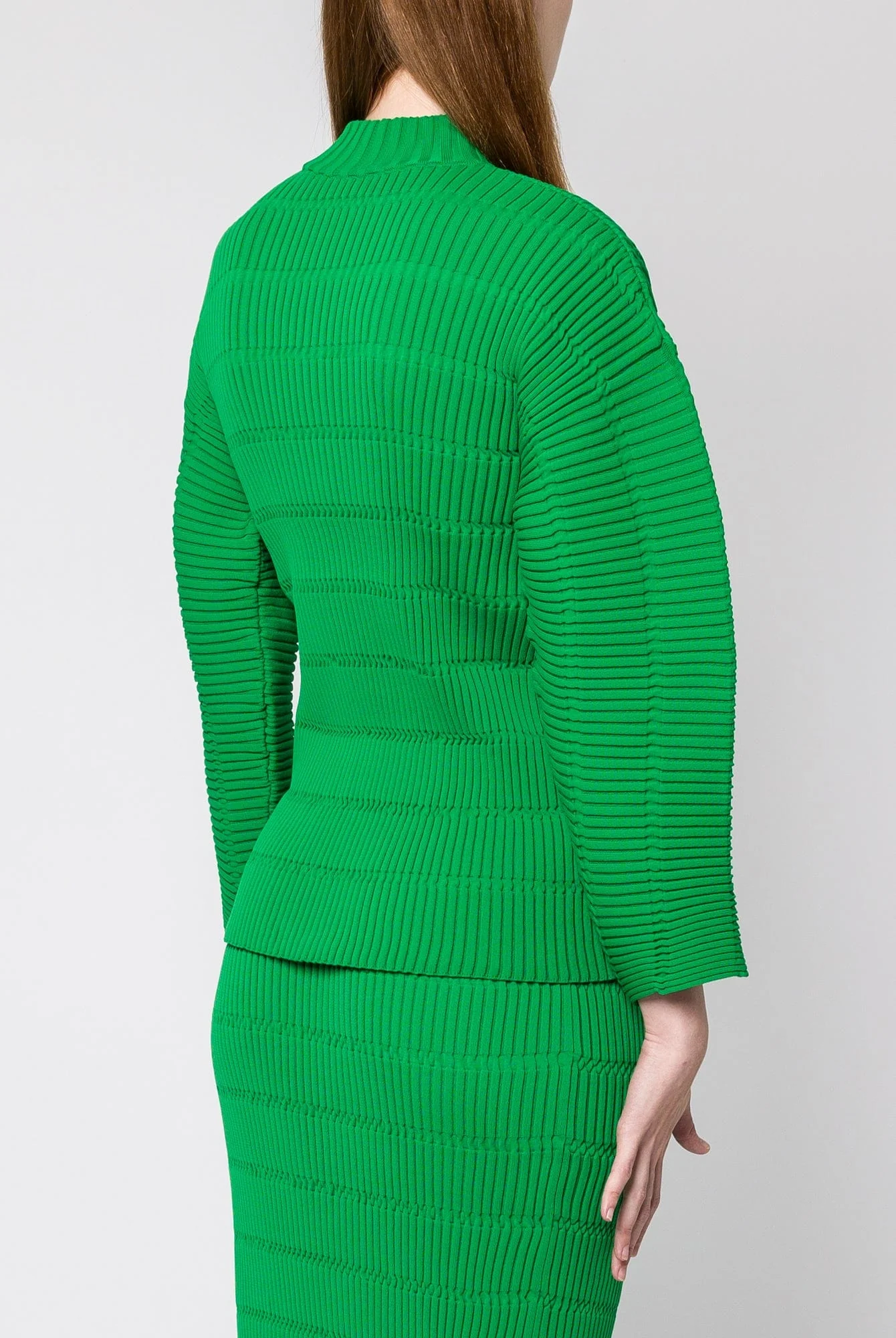 Pleats Please Issey Miyake Jiggly Knit Top in Green - Image 3