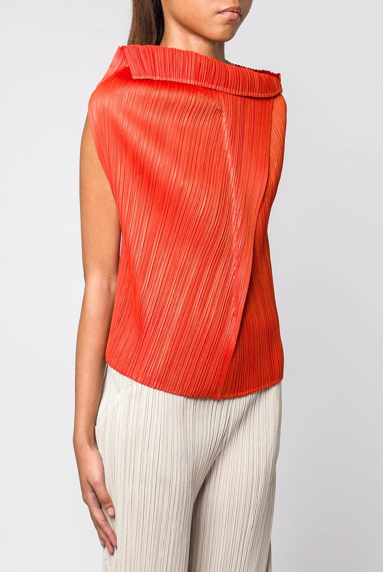 Pleats Please Issey Miyake MC July 2024 Top in Dark Orange - Image 2