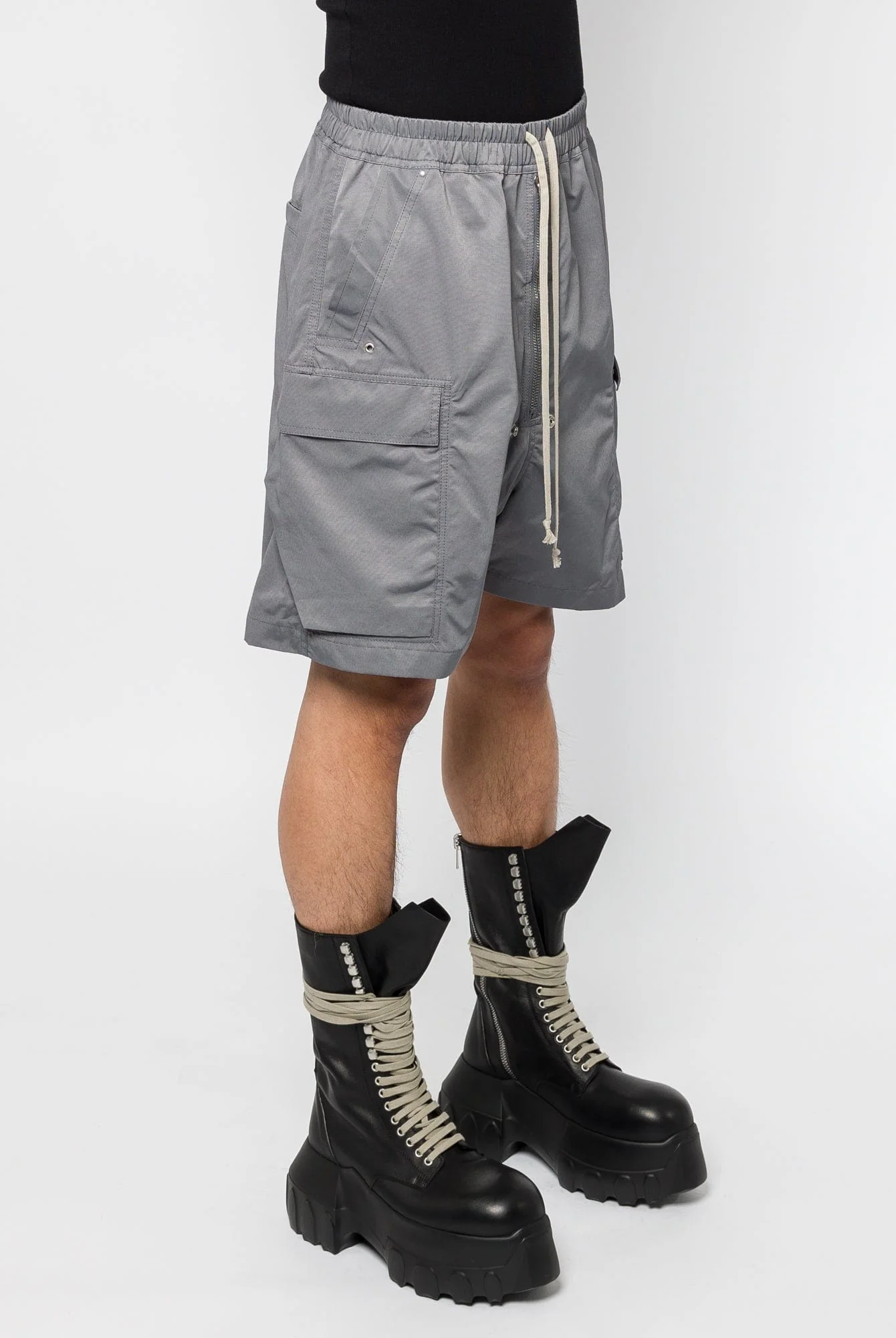 Rick Owens DRKSHDW Cargobela Shorts in Stone - Image 2