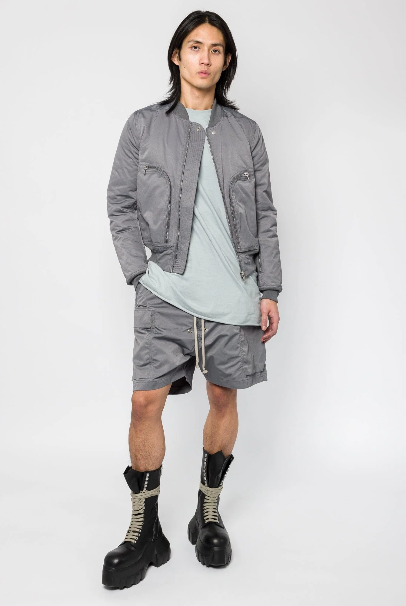 Rick Owens DRKSHDW Cargobela Shorts in Stone - Image 4