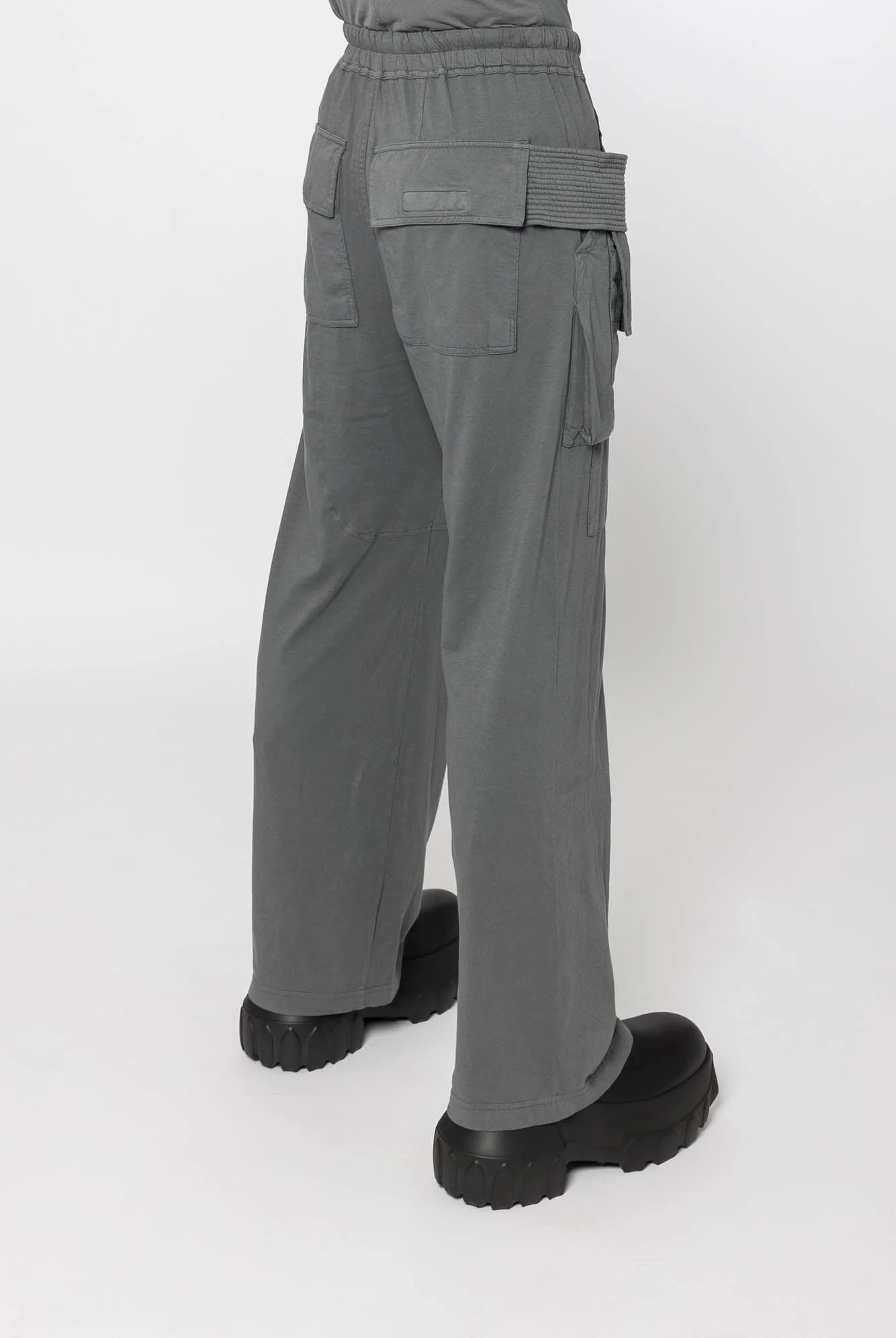 Rick Owens DRKSHDW Creatch Wide Cargo Drawstring in Stone - Image 3
