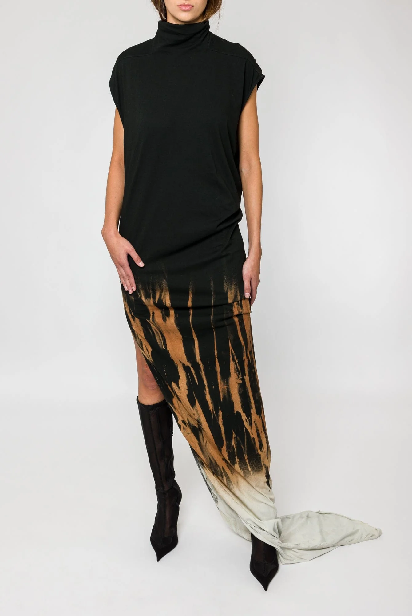 Rick Owens DRKSHDW Edfu T Dress in Black Terra Sun - Image 4