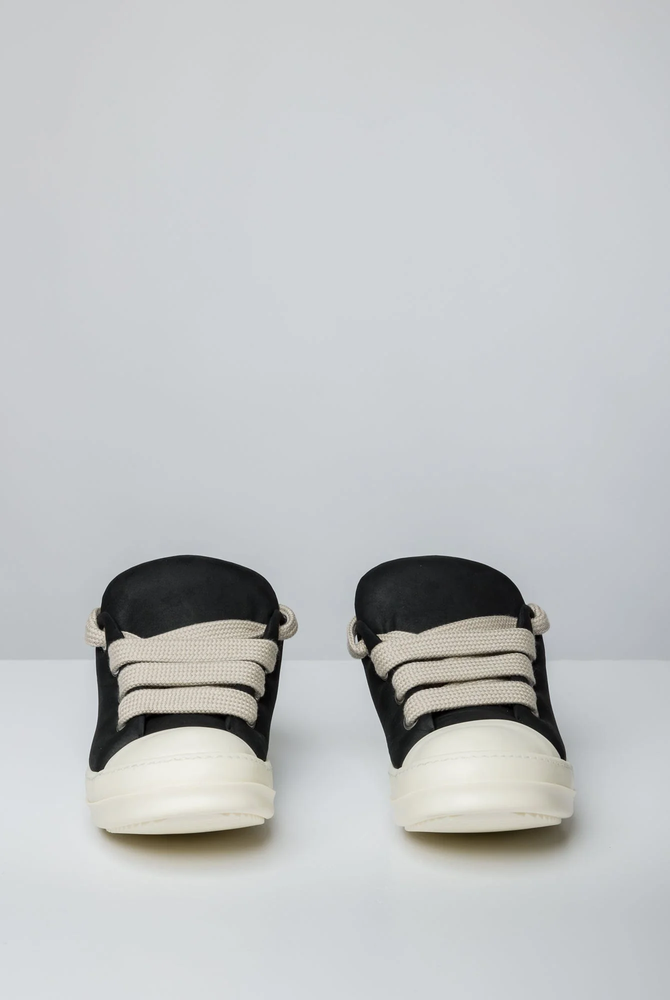 Rick Owens Jumbo Lace Padded Low Sneaks in Black Milk - Image 4