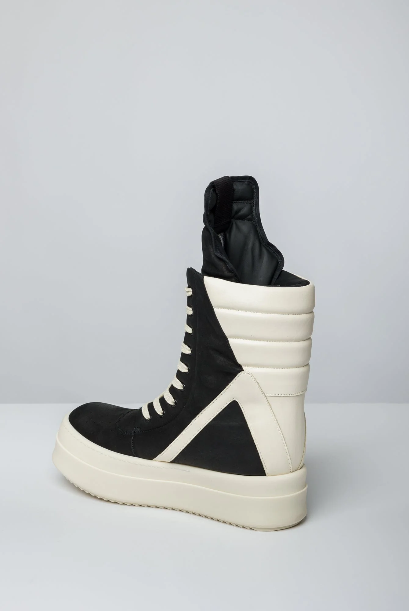 Rick Owens Mega Geobaskets in Black and Milk - Image 3