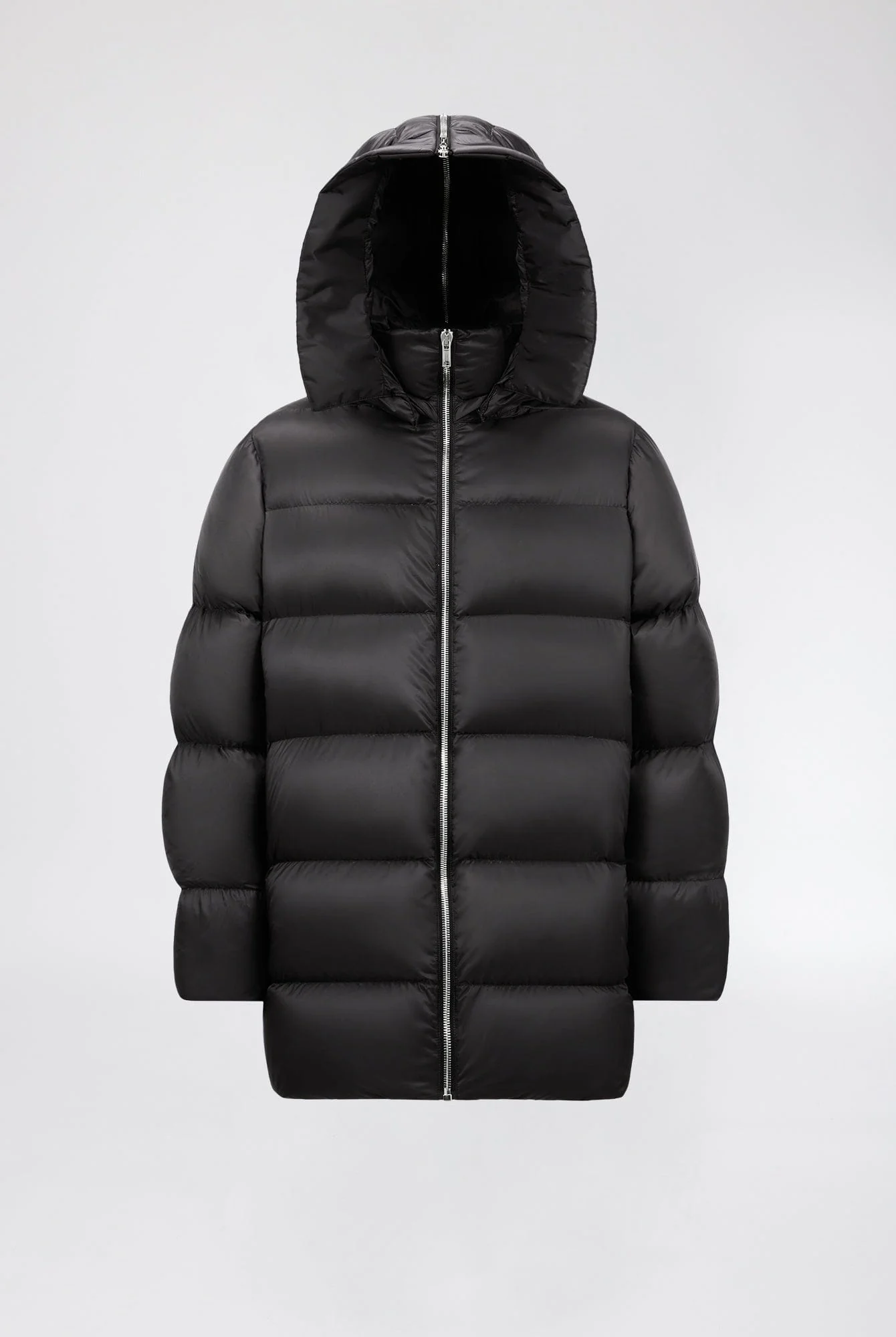 Rick Owens x Moncler Hooded Cyclopic Coat in Black