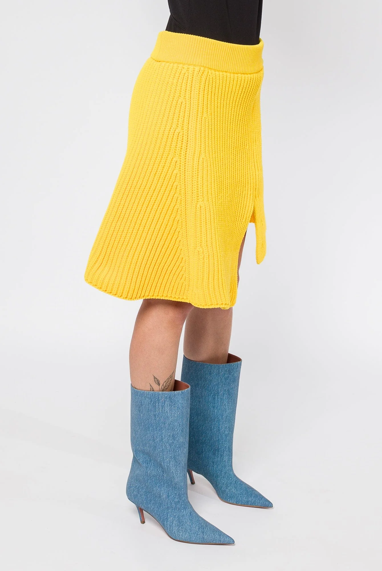 Sacai Knit Skirt in Yellow - Image 2