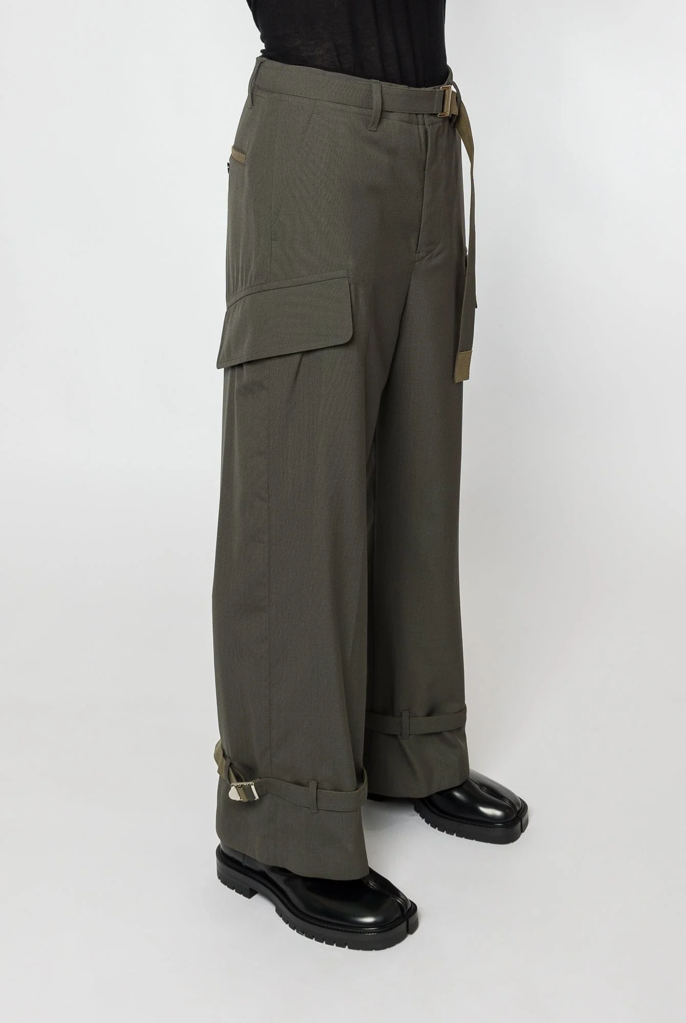 Sacai Suiting Pants in Khaki - Image 2