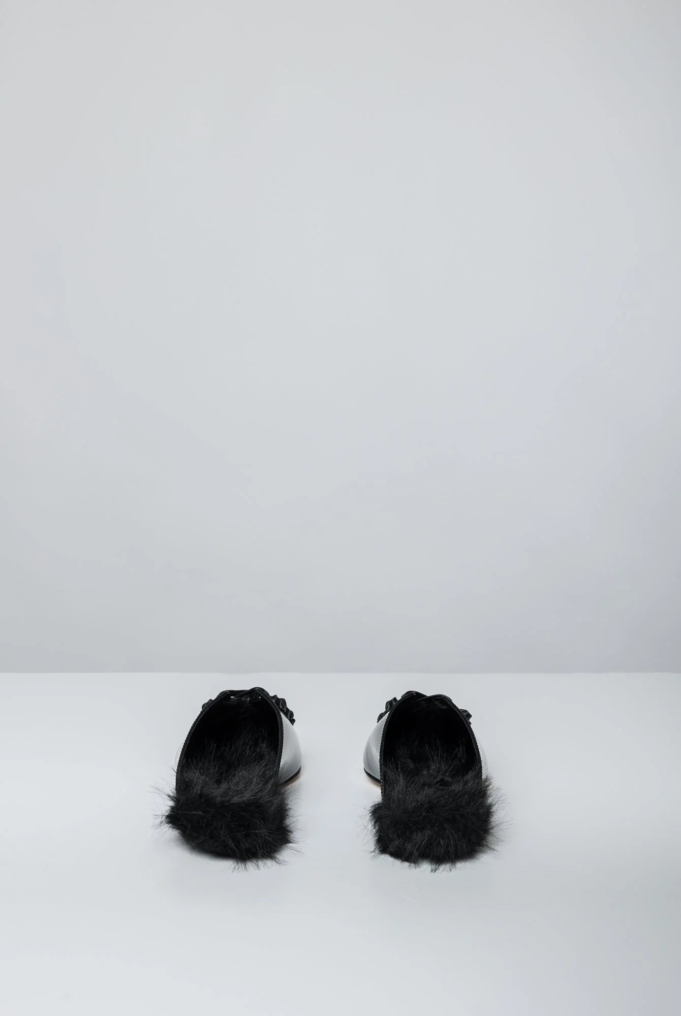 Simone Rocha Faux Fur Point Toe Lace Up Slipper - Image 5