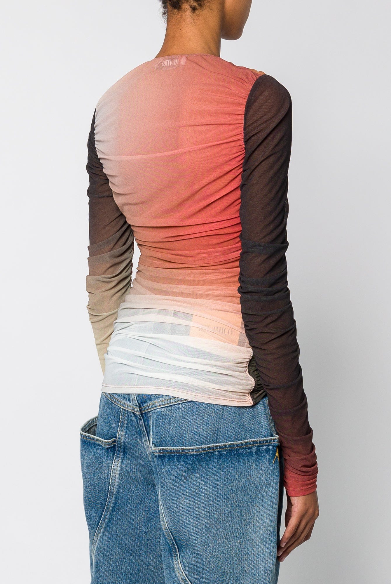 The Attico Tulle Stretch Gradient Top - Image 3