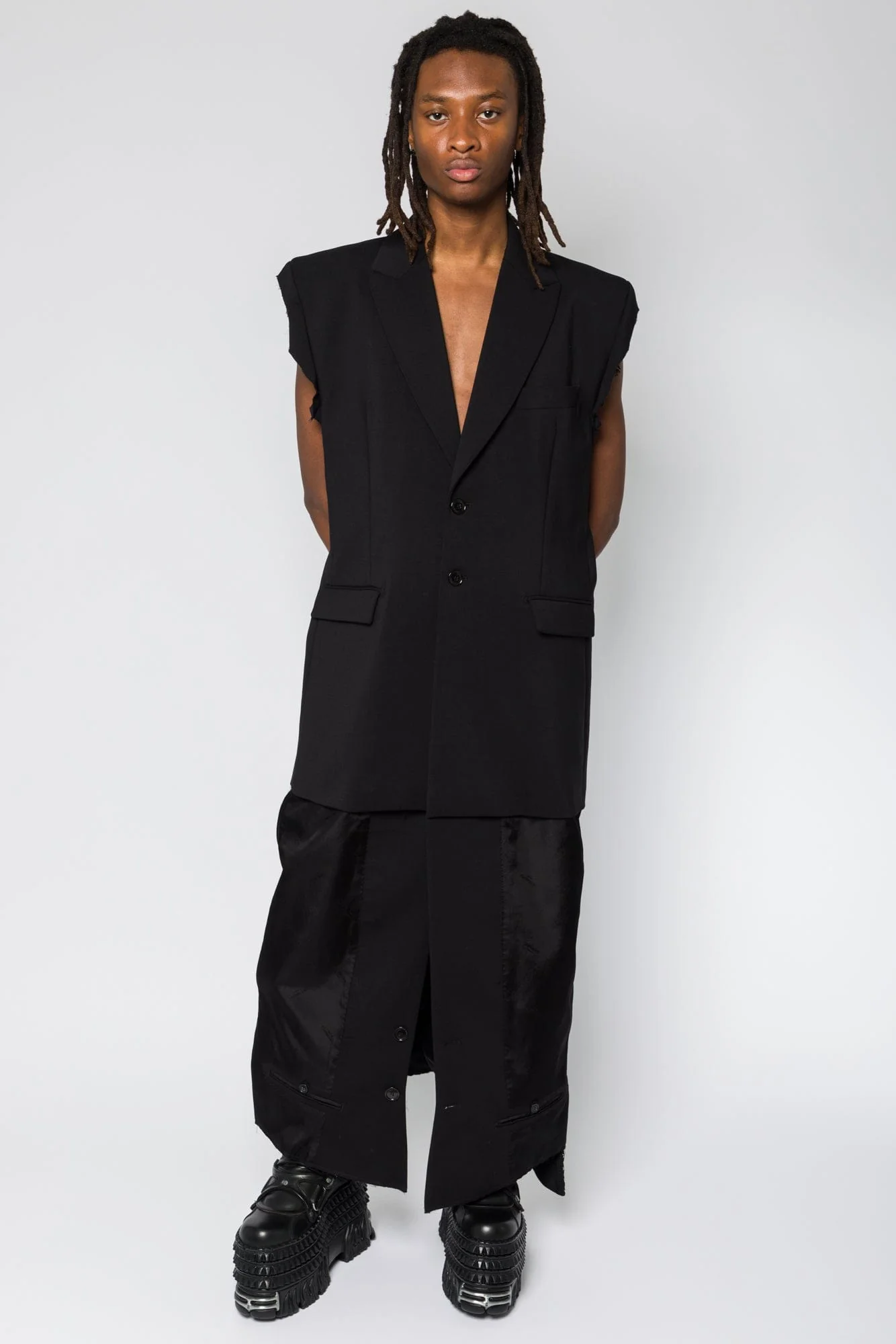 Vetements Deconstructed Sleeveless Lining Coat - Image 4