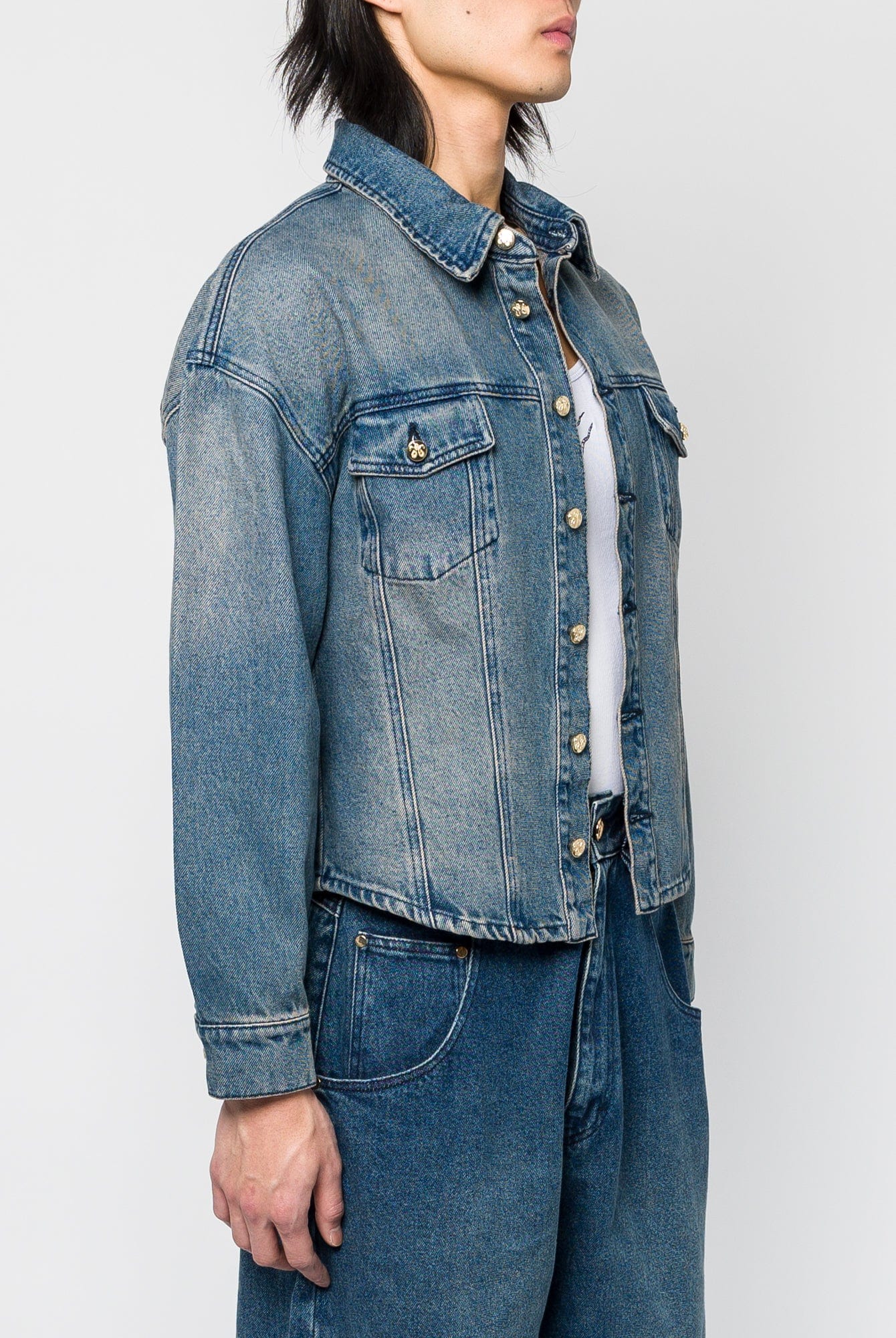 Willy Chavarria Shrunken Denim Jacket - Image 2