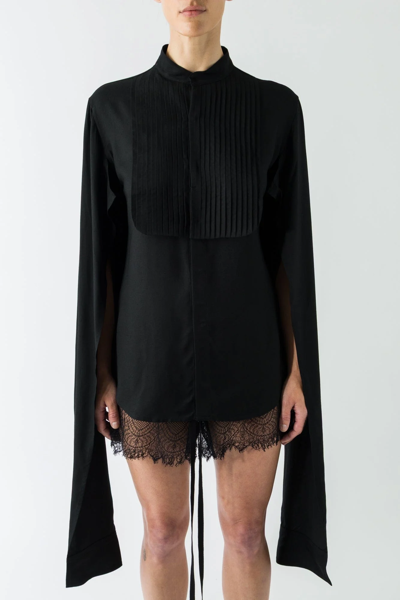 Yohji Yamamoto 2 Layered SLV Pintuck Blouse