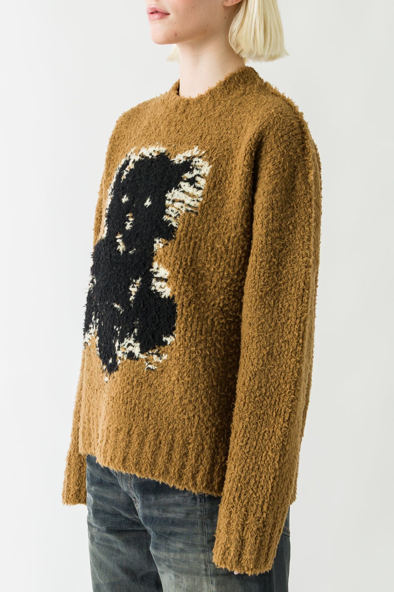 Acne Studios Knit Bear Sweater In Khaki Beige - Image 2