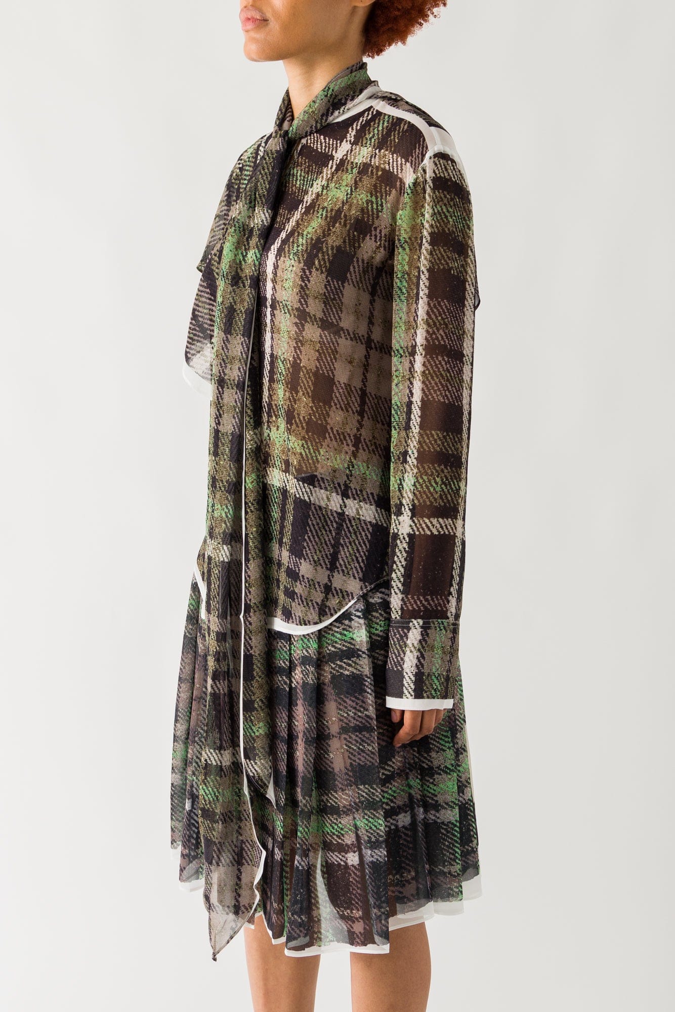 Acne Studios Plaid Blouse In Green/Grey - Image 2