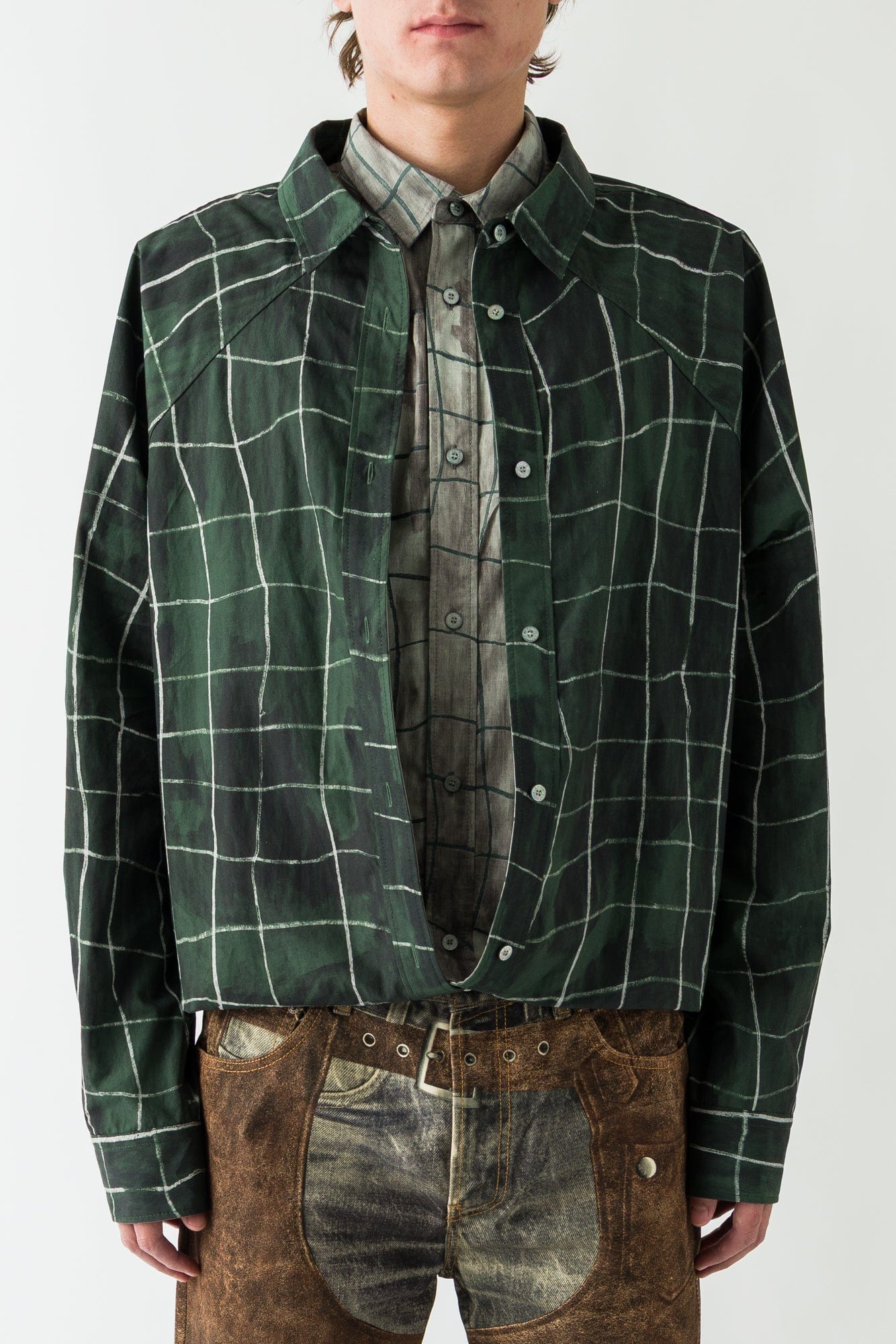 Acne Studios Plaid Shirt in Green