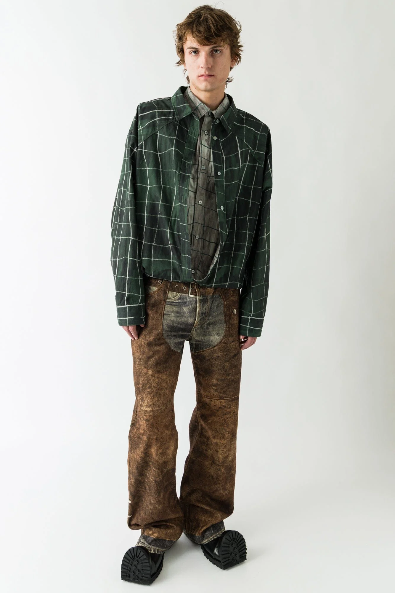 Acne Studios Plaid Shirt in Green - Image 4