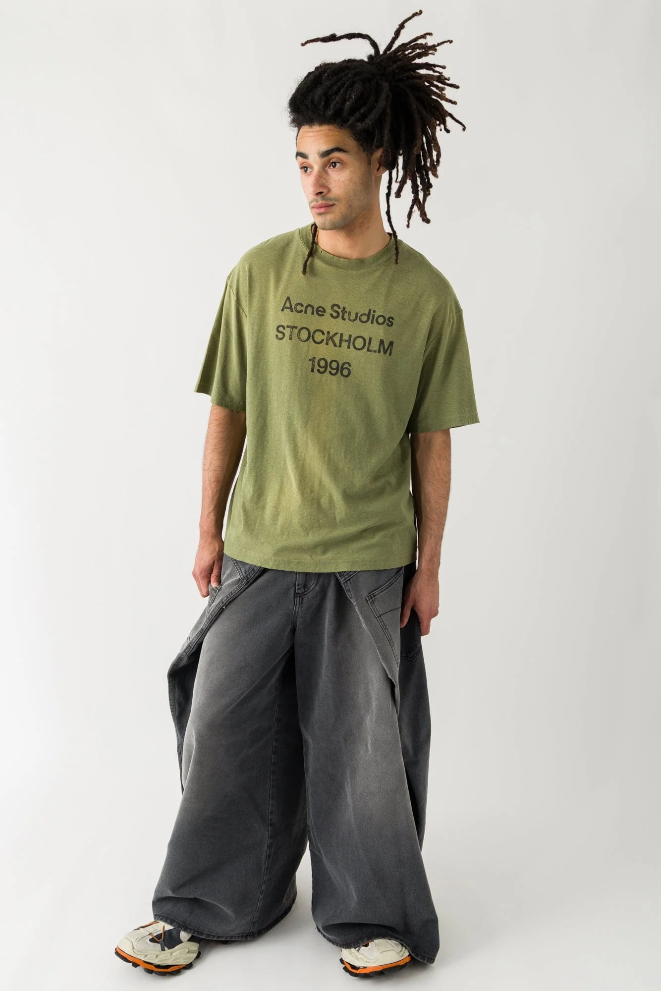 Acne Studios  Stockholm tee in Olive Green - Image 4