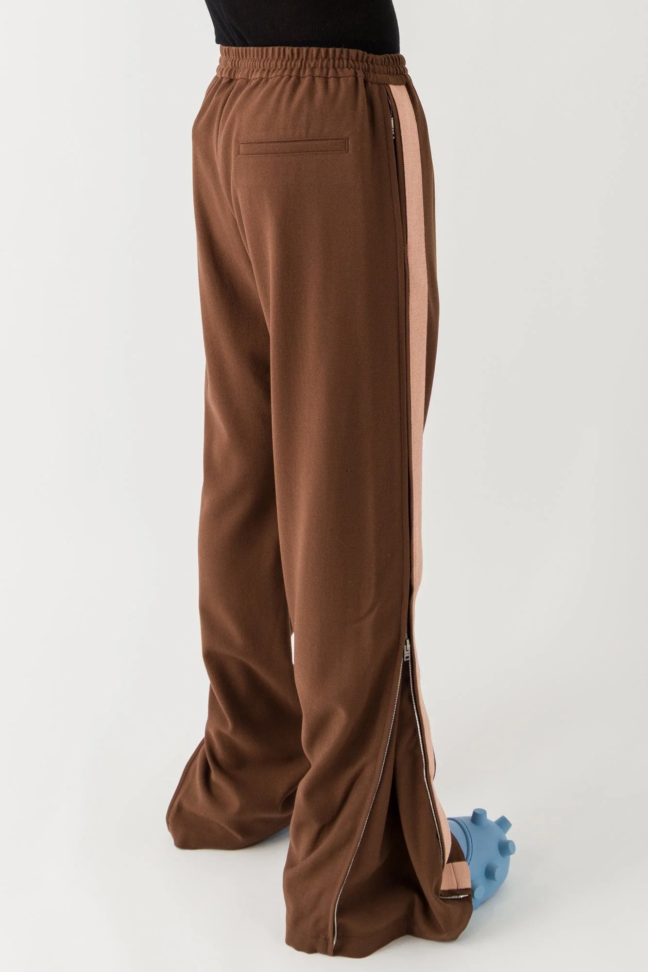 Acne Studios Striped Flare Trousers in Chocolate Brown - Image 3
