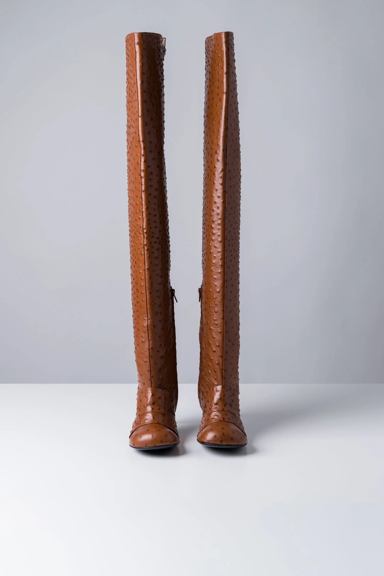 Acne Studios Thigh High Boots In Cognac Brown - Image 3