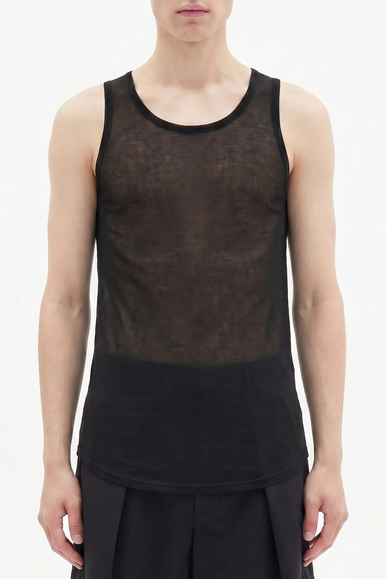 Ann Demeulemeester Boris Wrinkled Cropped Tank In Black